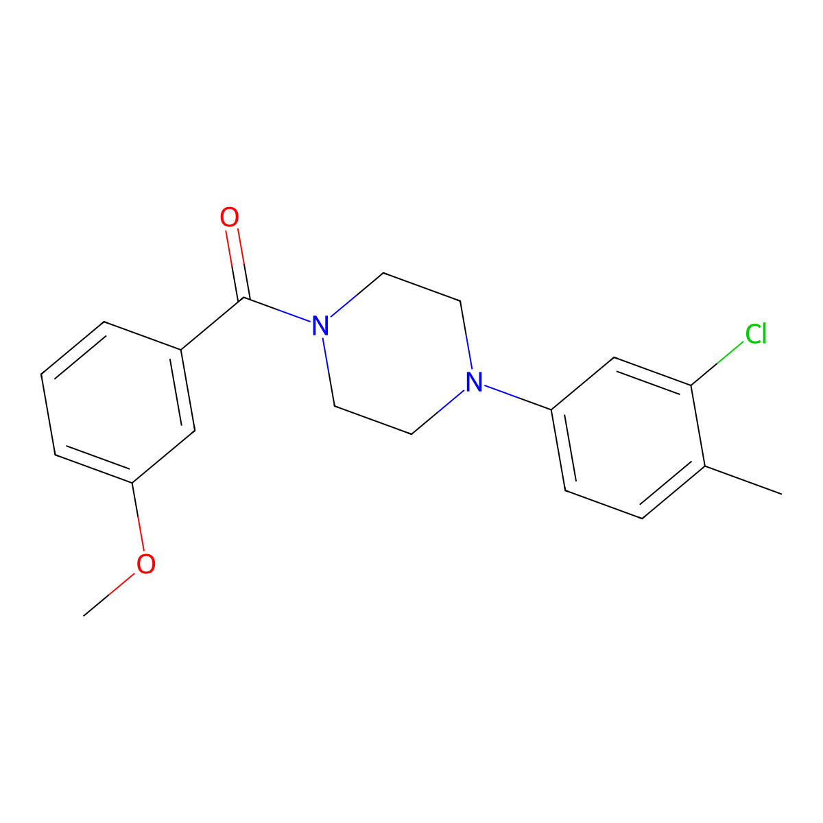 1-(3-Chloro-4-methylphenyl)-4-(3-methoxybenzoyl)piperazine molecular structure, CAS 1129406-57-0