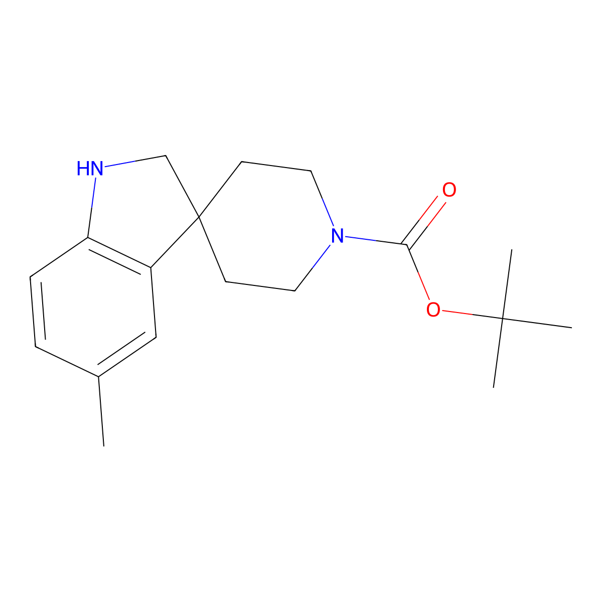 tert-Butyl 5-methylspiro[indoline-3,4'-piperidine]-1'-carboxylate molecular structure, CAS 1129411-47-7