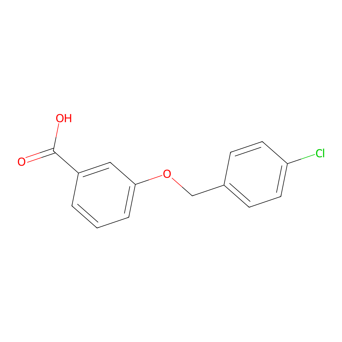3-((4-Chlorophenyl)methoxy)benzoic acid molecular structure, CAS 112944-97-5