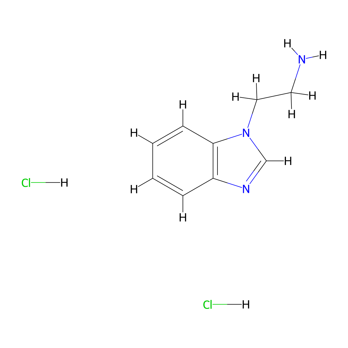 2-(1H-1,3-benzodiazol-1-yl)ethan-1-amine dihydrochloride molecular structure, CAS 112947-93-0