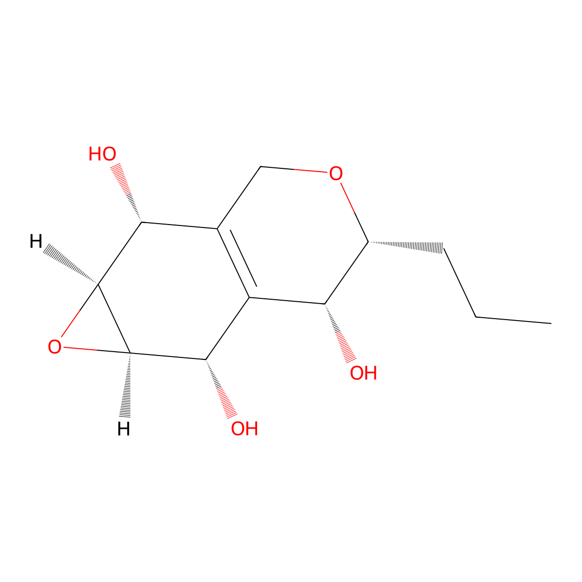 (1aS,2R,5R,6R,7S,7aR)-5-propyl-2,3,5,6,7,7a-hexahydro-1aH-oxireno[2,3-g]isochromene-2,6,7-triol molecular structure, CAS 1129491-06-0