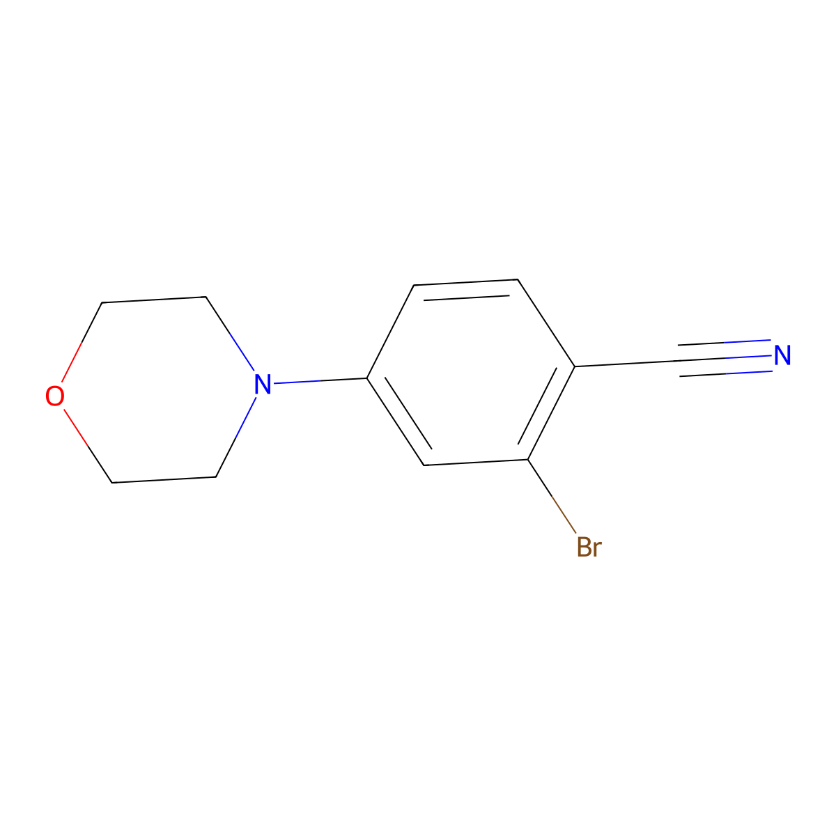 2-Bromo-4-morpholinobenzonitrile molecular structure, CAS 1129540-63-1