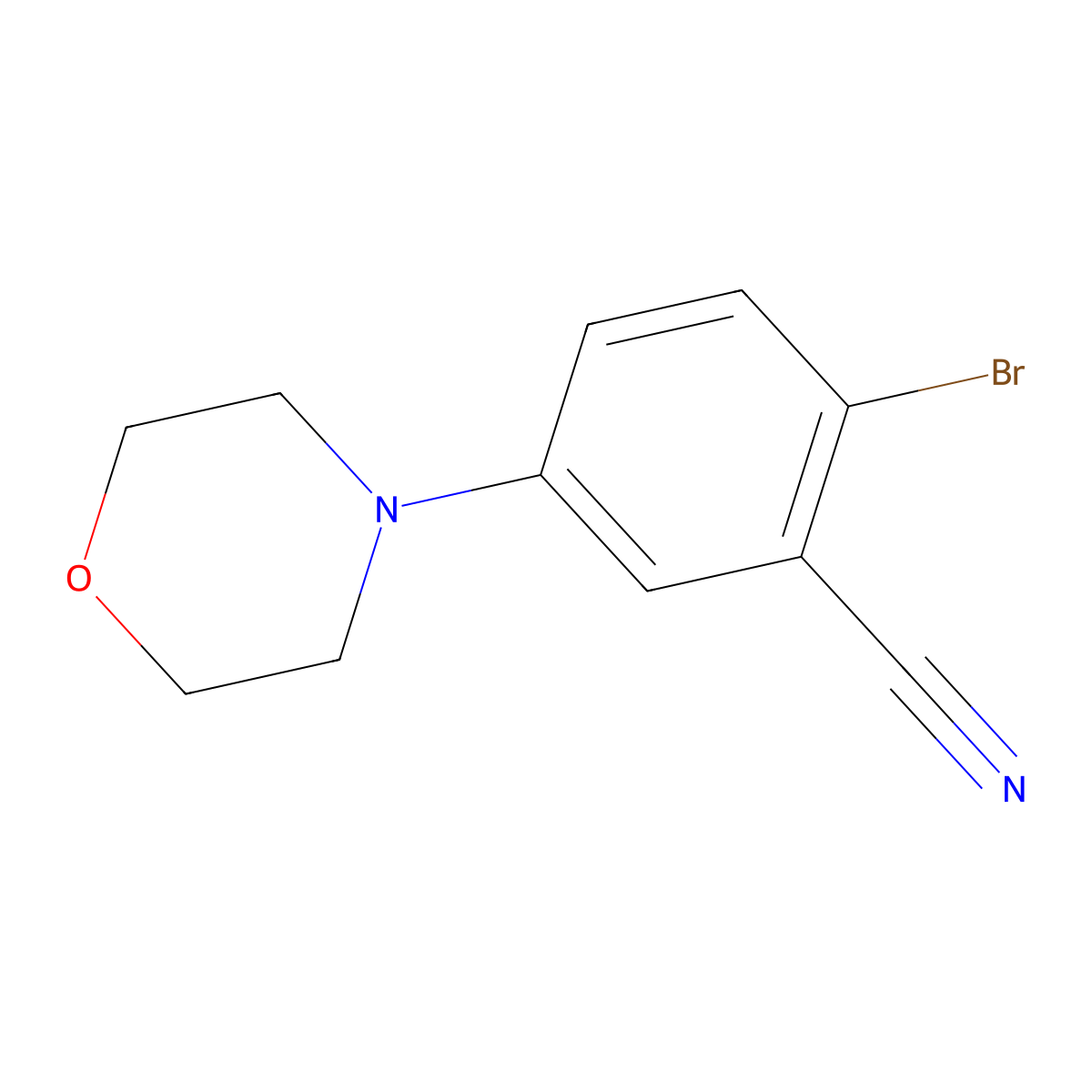 2-Bromo-5-morpholinobenzonitrile molecular structure, CAS 1129540-64-2