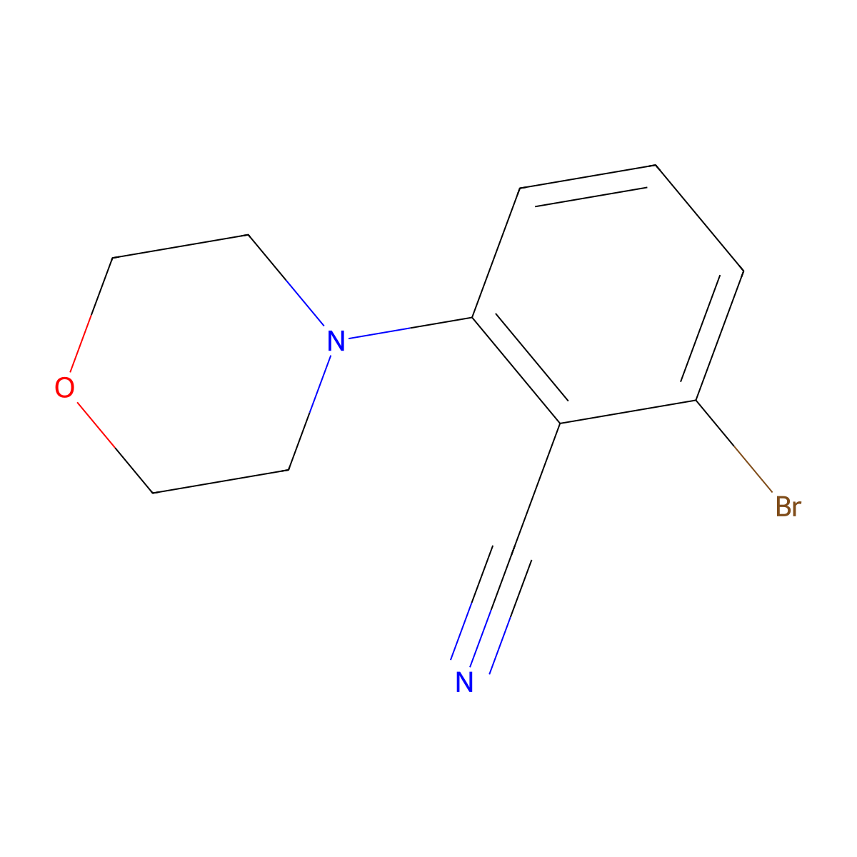2-Bromo-6-morpholinobenzonitrile molecular structure, CAS 1129540-65-3