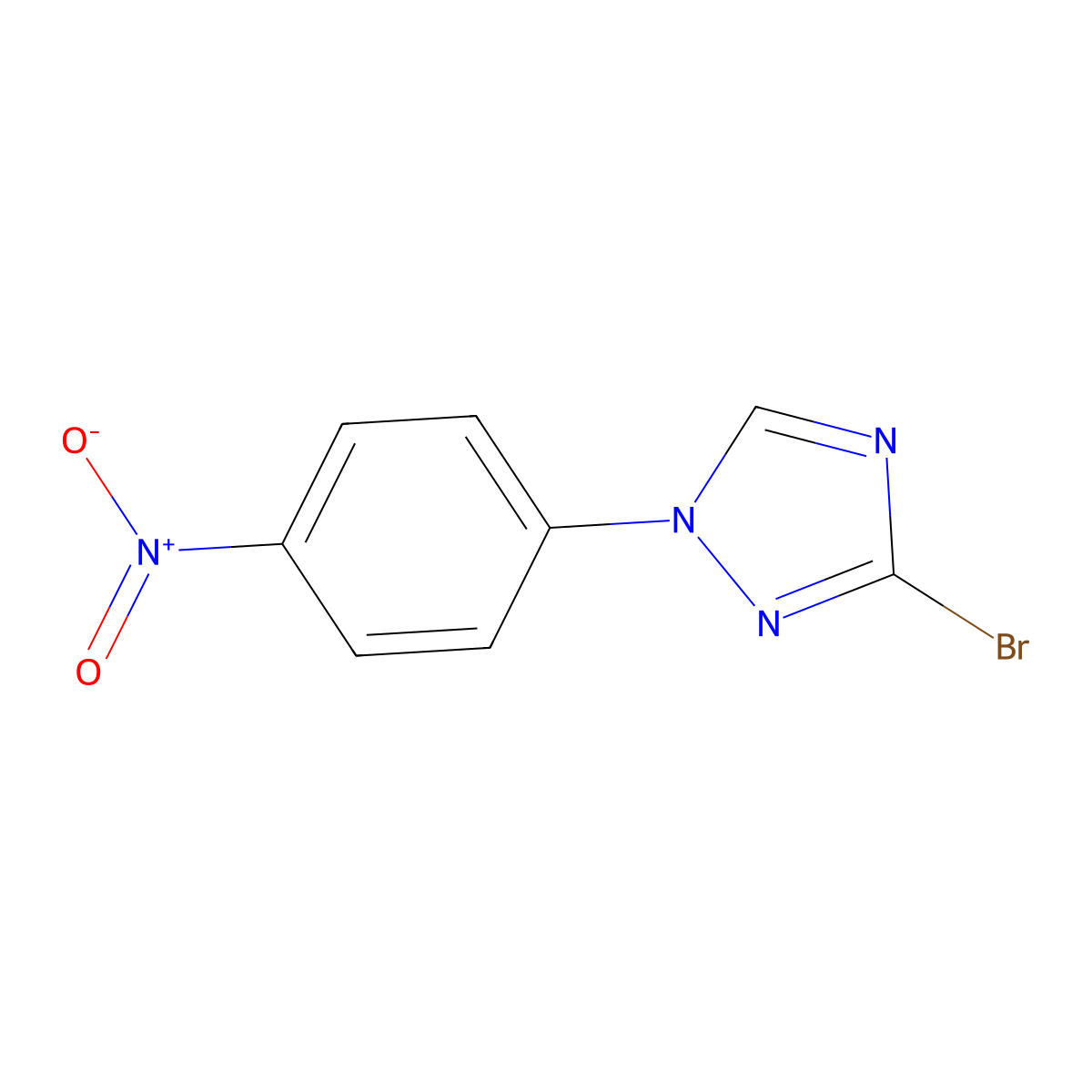 3-Bromo-1-(4-nitrophenyl)-1H-1,2,4-triazole molecular structure, CAS 1129540-71-1
