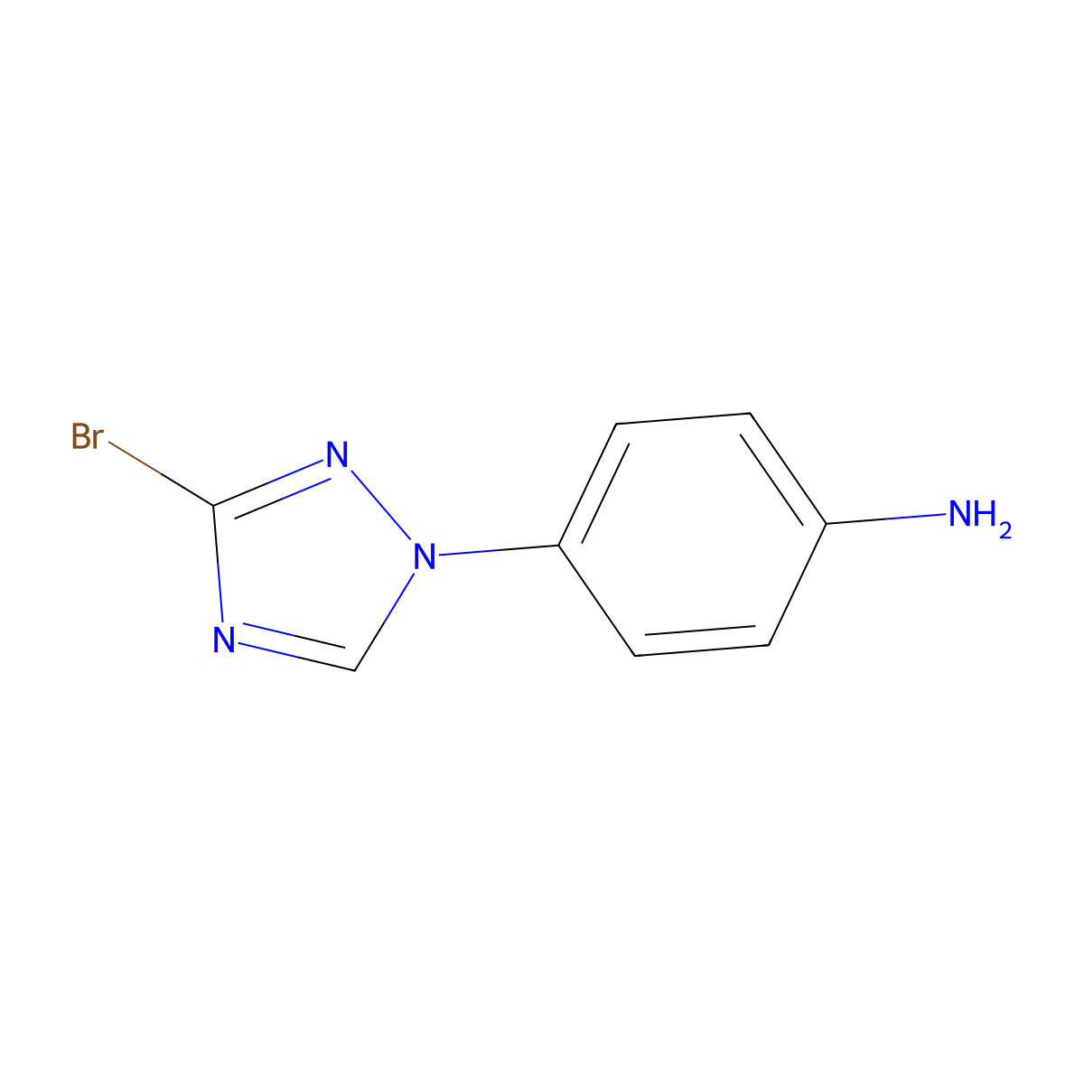 4-(3-bromo-1H-1,2,4-triazol-1-yl)aniline molecular structure, CAS 1129540-72-2