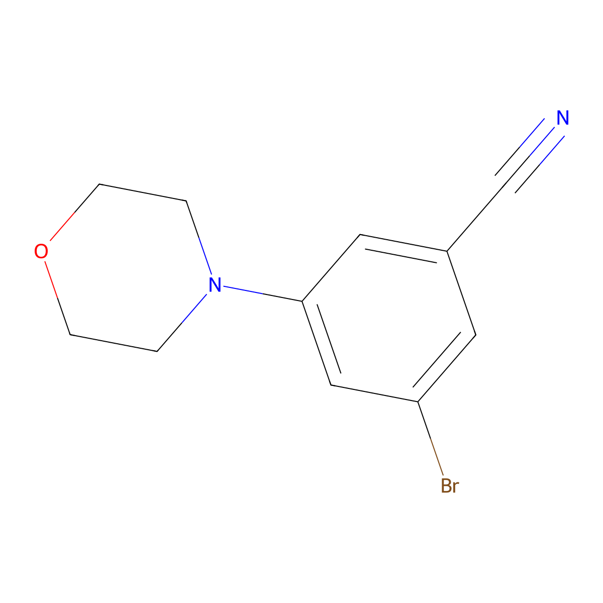 3-Bromo-5-morpholinobenzonitrile molecular structure, CAS 1129540-92-6