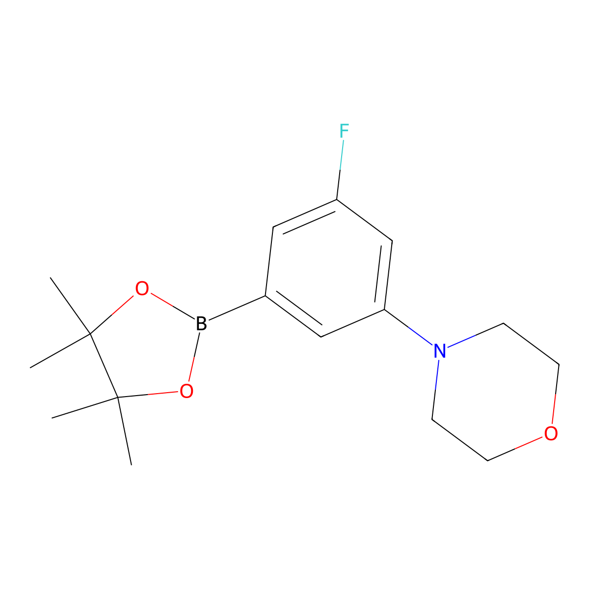 4-(3-Fluoro-5-(4,4,5,5-tetramethyl-1,3,2-dioxaborolan-2-yl)phenyl)morpholine molecular structure, CAS 1129541-03-2