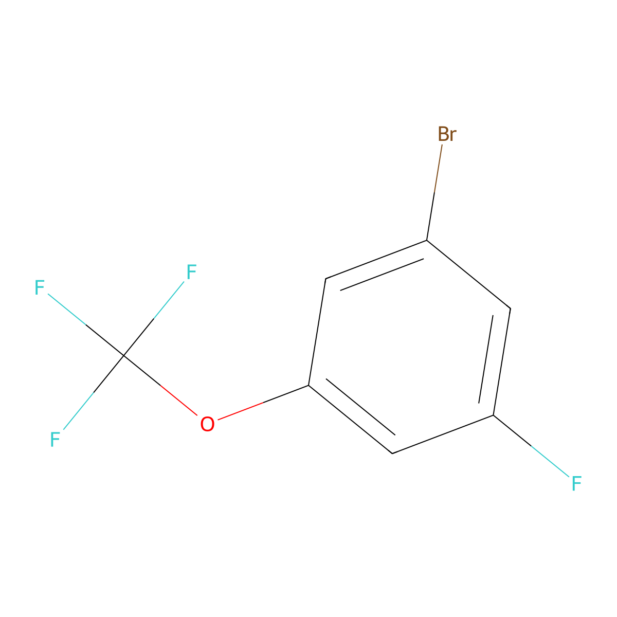 1-Bromo-3-fluoro-5-(trifluoromethoxy)benzene molecular structure, CAS 1129541-09-8