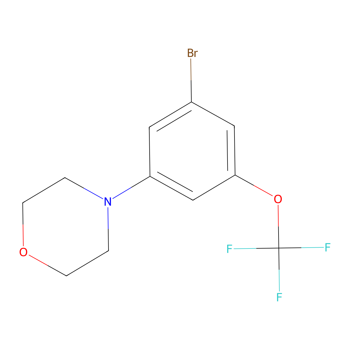 4-(3-Bromo-5-(trifluoromethoxy)phenyl)morpholine molecular structure, CAS 1129541-60-1