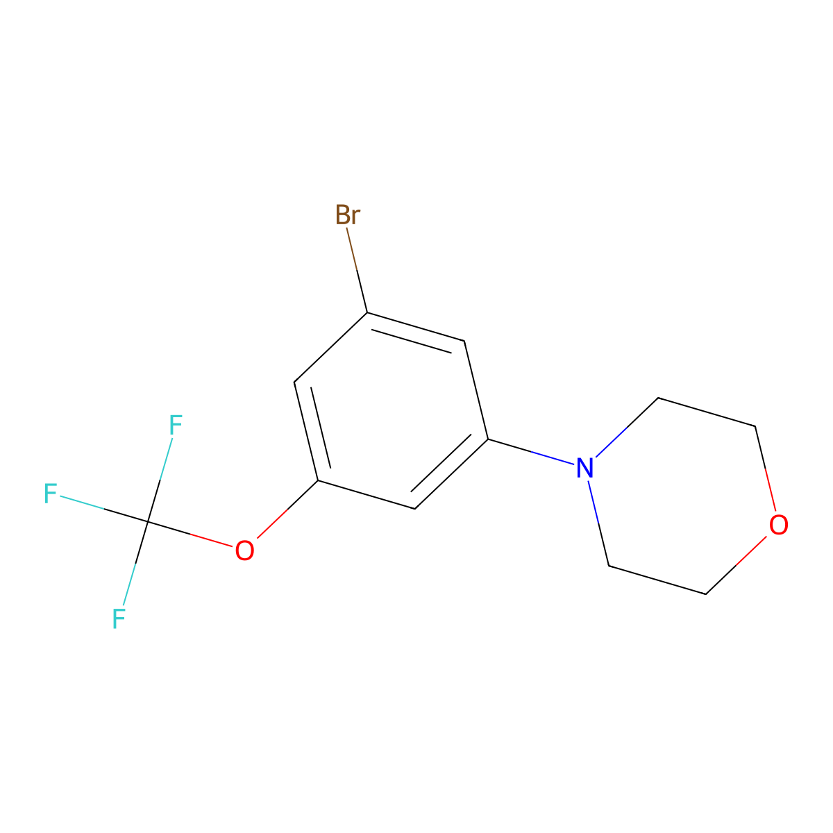 4-(3-Bromo-5-(trifluoromethoxy)phenyl)morpholine molecular structure, CAS 1129541-60-1