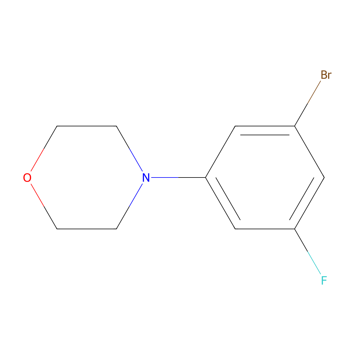 4-(3-Bromo-5-fluorophenyl)morpholine molecular structure, CAS 1129541-62-3