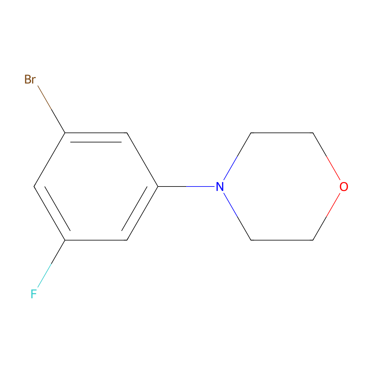 4-(3-Bromo-5-fluorophenyl)morpholine molecular structure, CAS 1129541-62-3