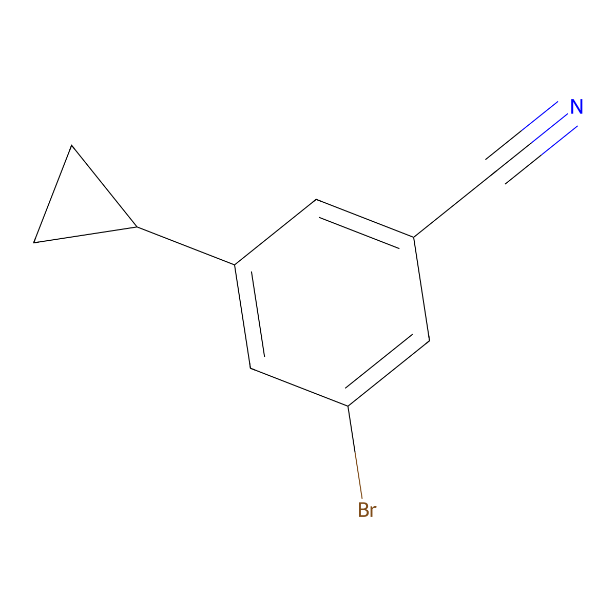 3-Bromo-5-cyclopropylbenzonitrile molecular structure, CAS 1129541-72-5