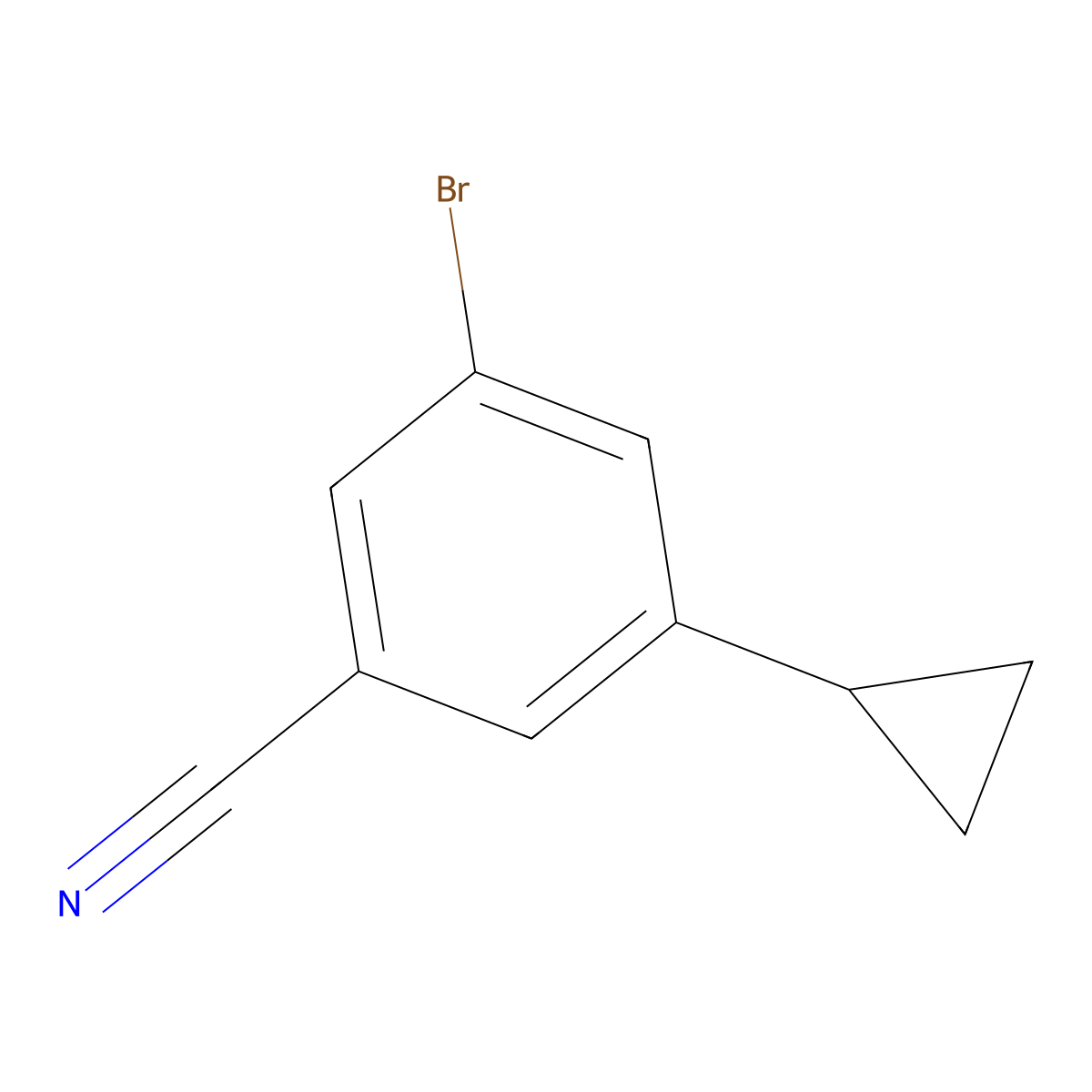 3-Bromo-5-cyclopropylbenzonitrile molecular structure, CAS 1129541-72-5