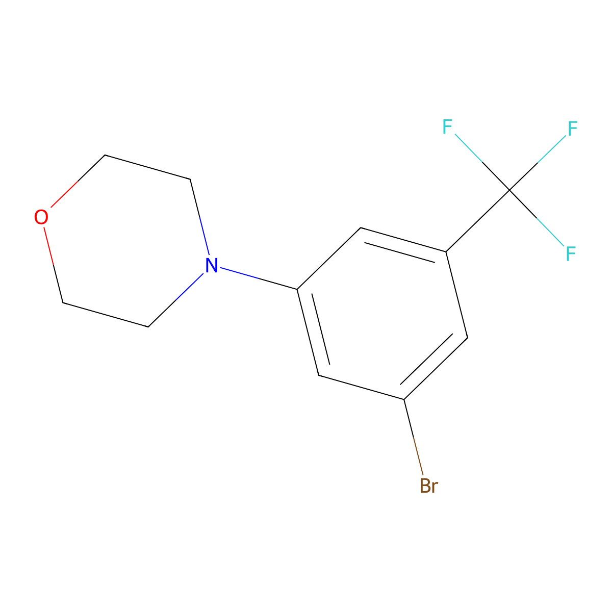 4-(3-Bromo-5-(trifluoromethyl)phenyl)morpholine molecular structure, CAS 1129542-08-0
