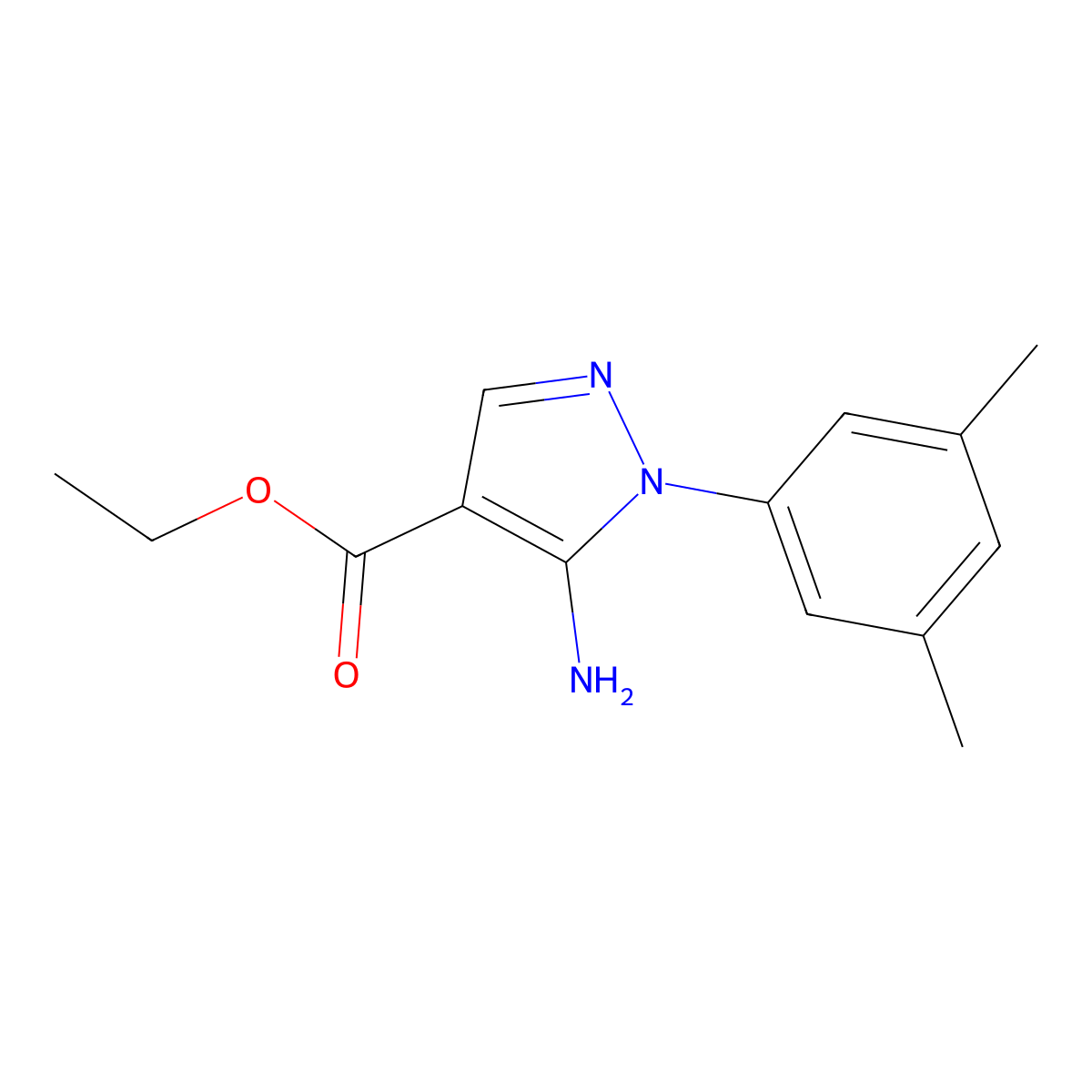 ethyl 5-amino-1-(3,5-dimethylphenyl)-1H-pyrazole-4-carboxylate molecular structure, CAS 112960-04-0