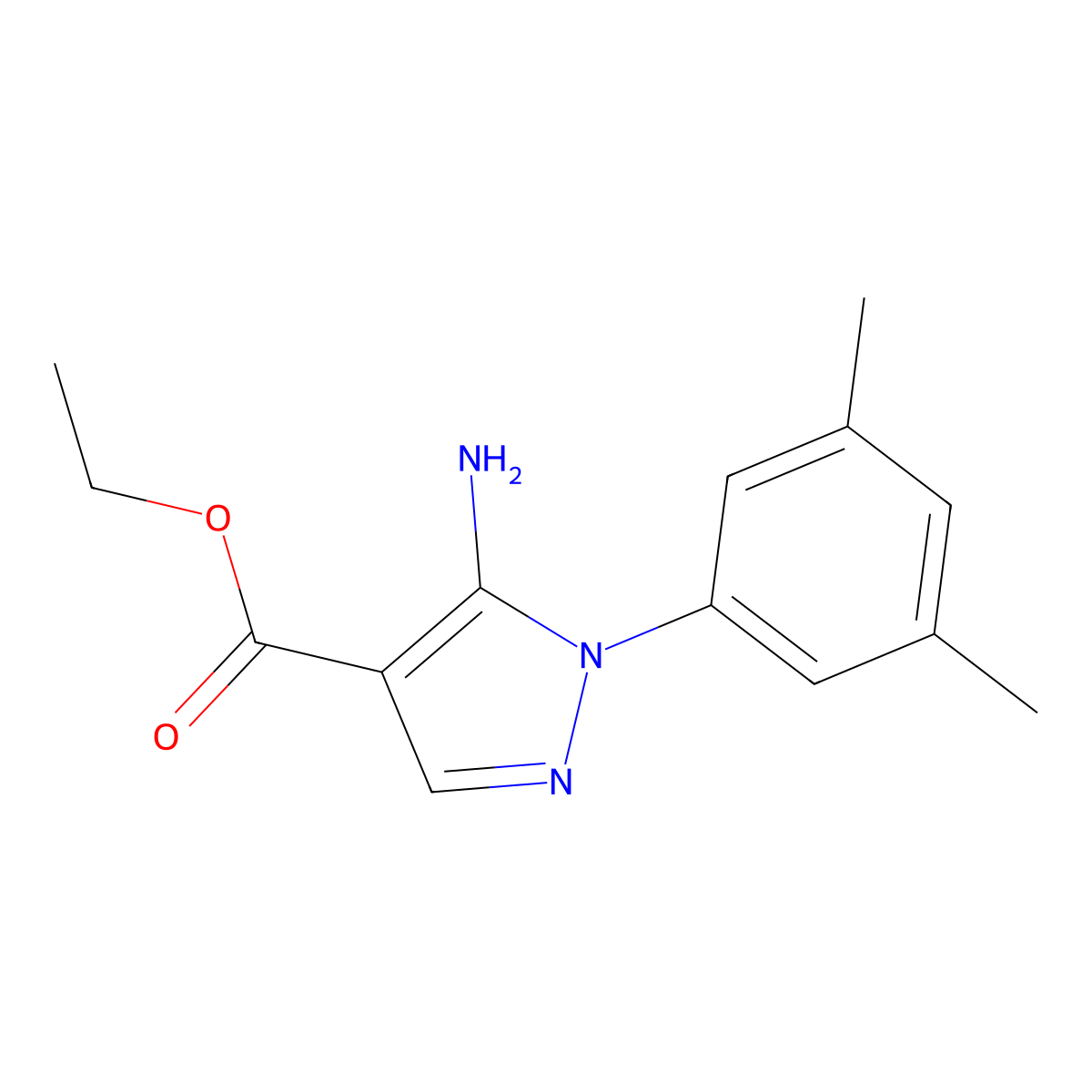 ethyl 5-amino-1-(3,5-dimethylphenyl)-1H-pyrazole-4-carboxylate molecular structure, CAS 112960-04-0