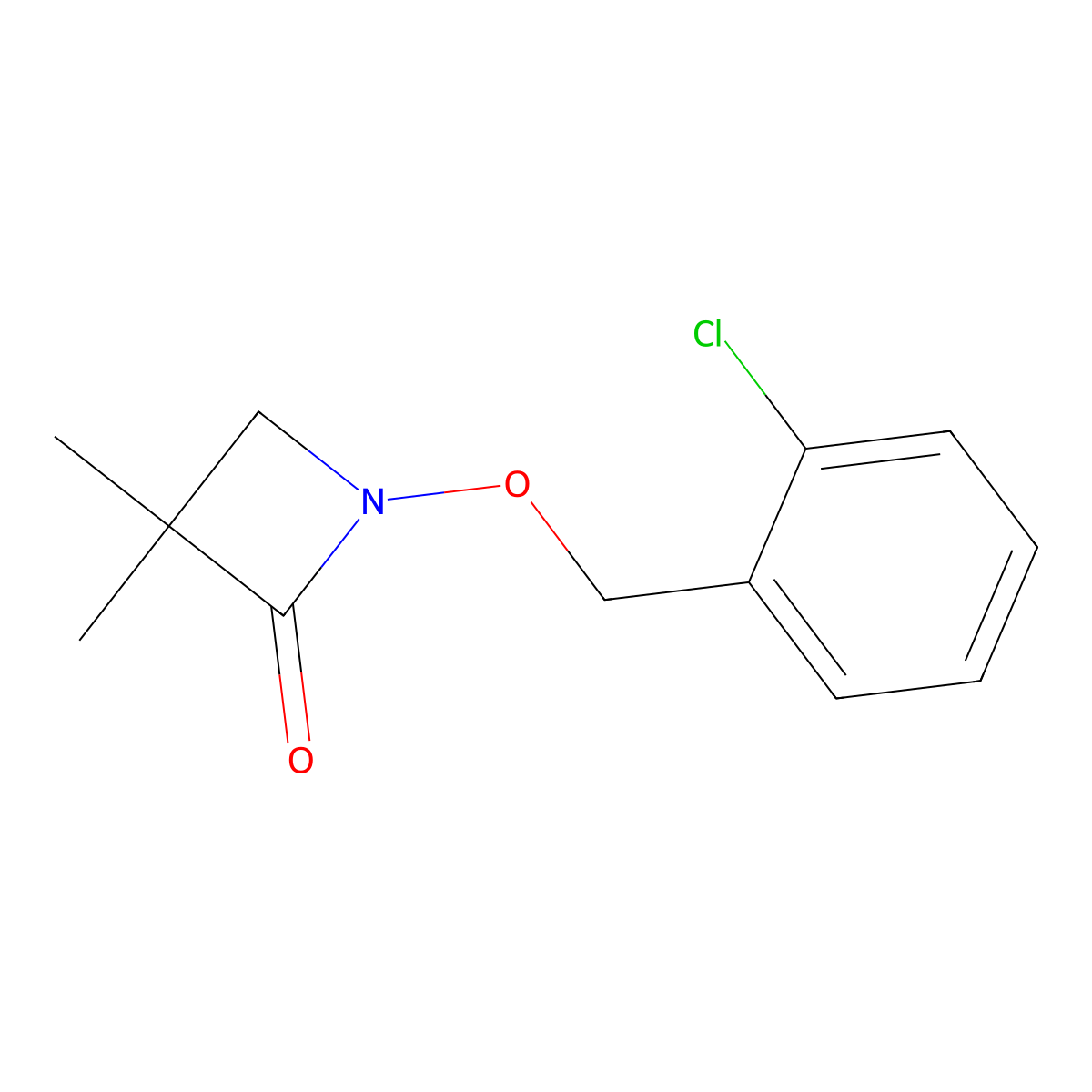 1-((2-Chlorophenyl)methoxy)-3,3-dimethylazetidin-2-one molecular structure, CAS 112960-61-9