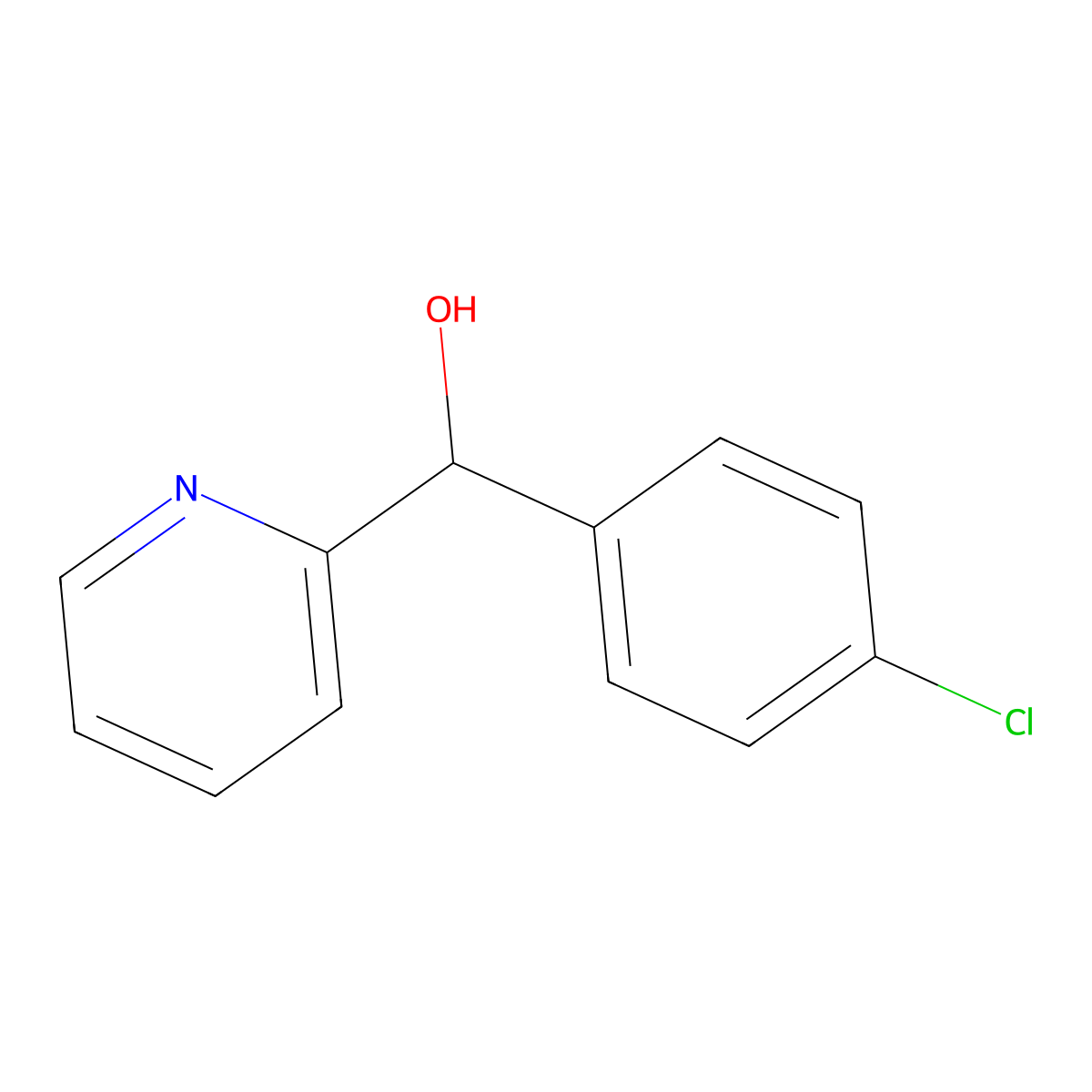 (R)-(4-Chlorophenyl)(pyridin-2-yl)methanol molecular structure, CAS 112966-26-4
