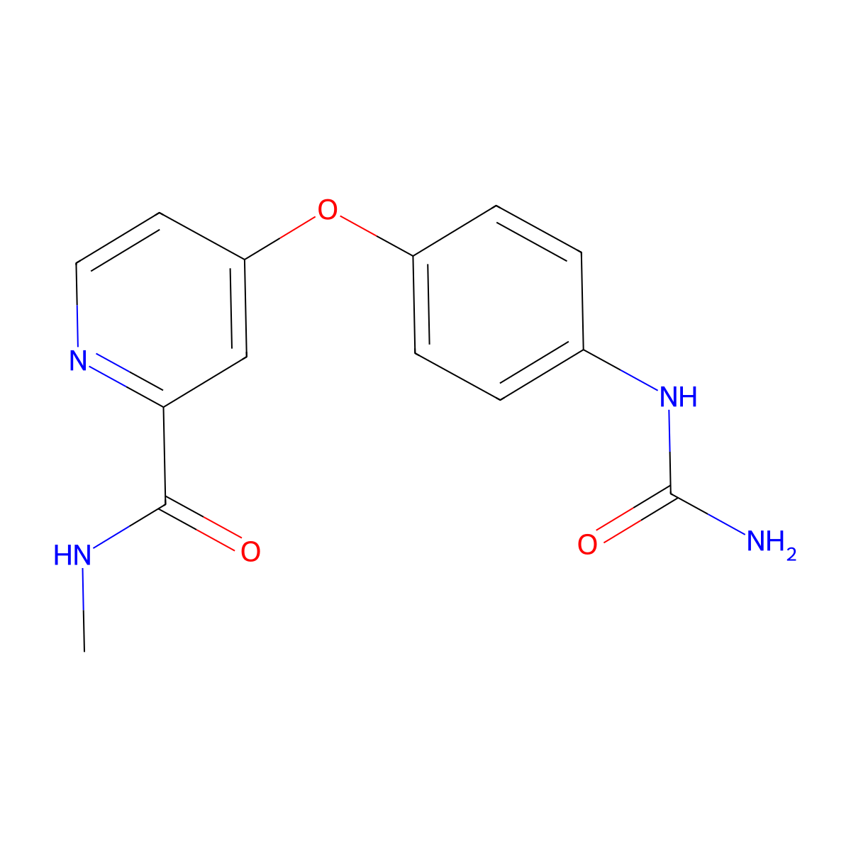N-methyl-4-(4-ureidophenoxy)picolinamide molecular structure, CAS 1129683-88-0