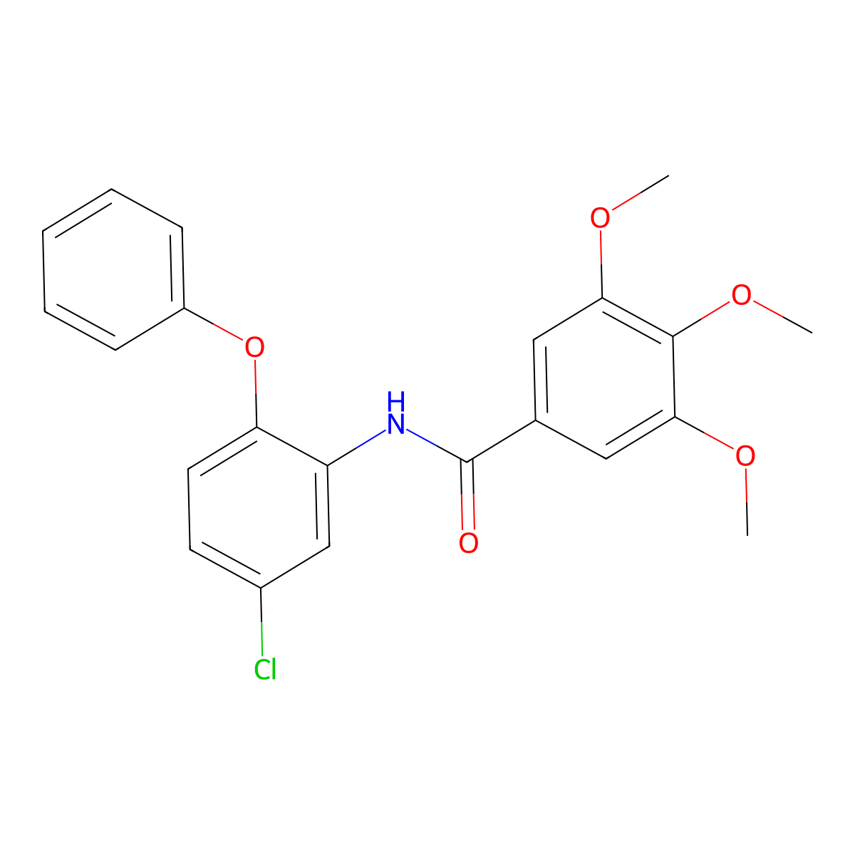 Benzamide, N-(5-chloro-2-phenoxyphenyl)-3,4,5-trimethoxy- molecular structure, CAS 112974-55-7