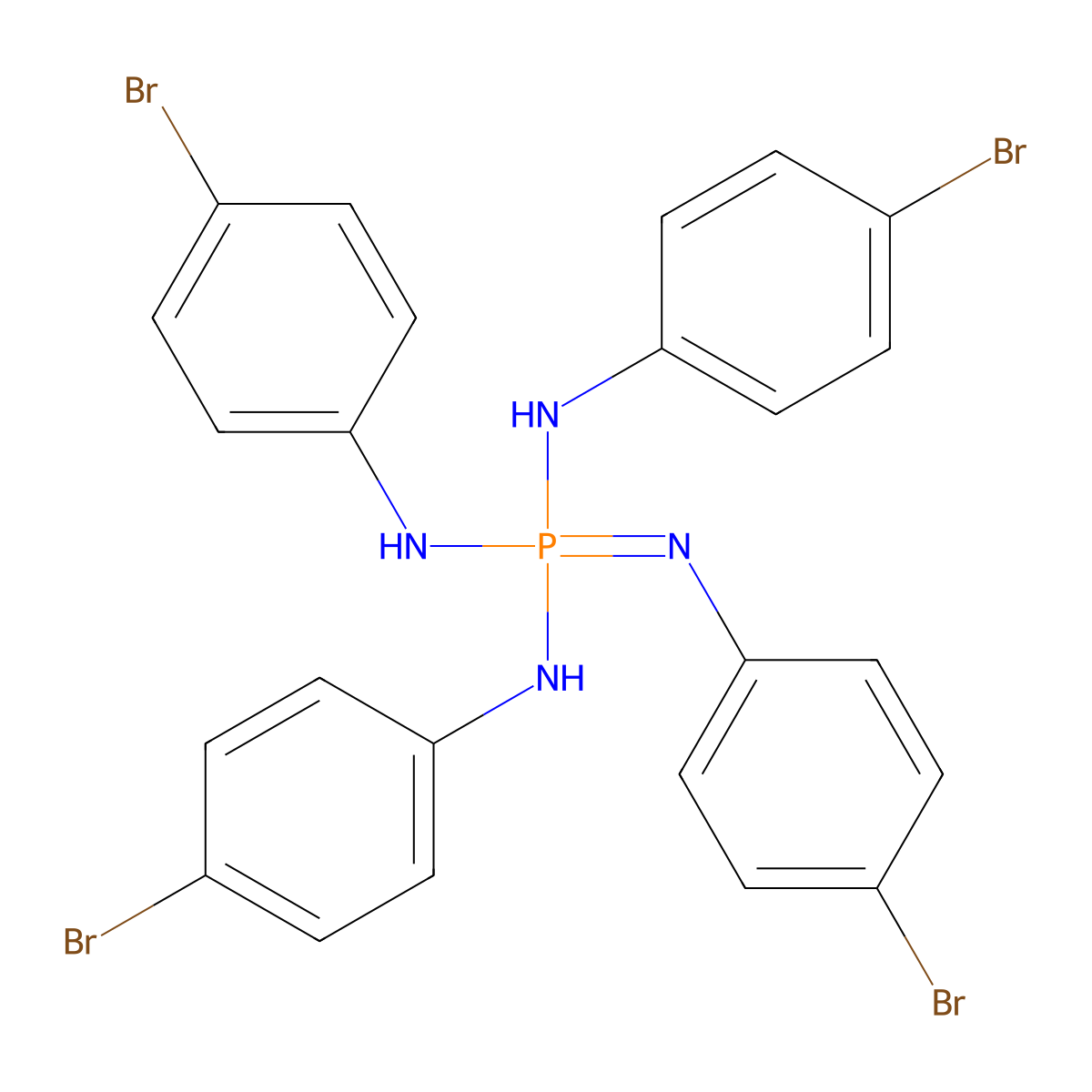 Phosphorimidic triamide, N,N',N'',N'''-tetrakis(4-bromophenyl)- molecular structure, CAS 112981-14-3