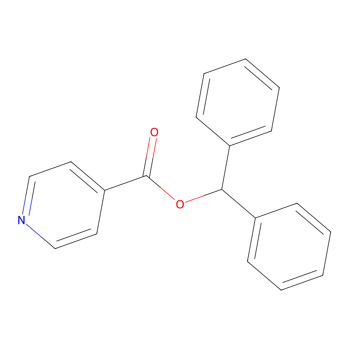 4-Pyridinecarboxylic acid, diphenylmethyl ester molecular structure, CAS 112981-39-2