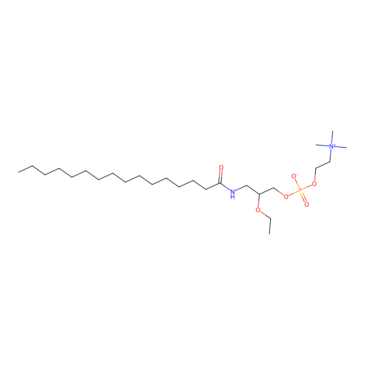 rac-3-Hexadecanamido-2-ethoxypropyl phosphocholine molecular structure, CAS 112989-01-2