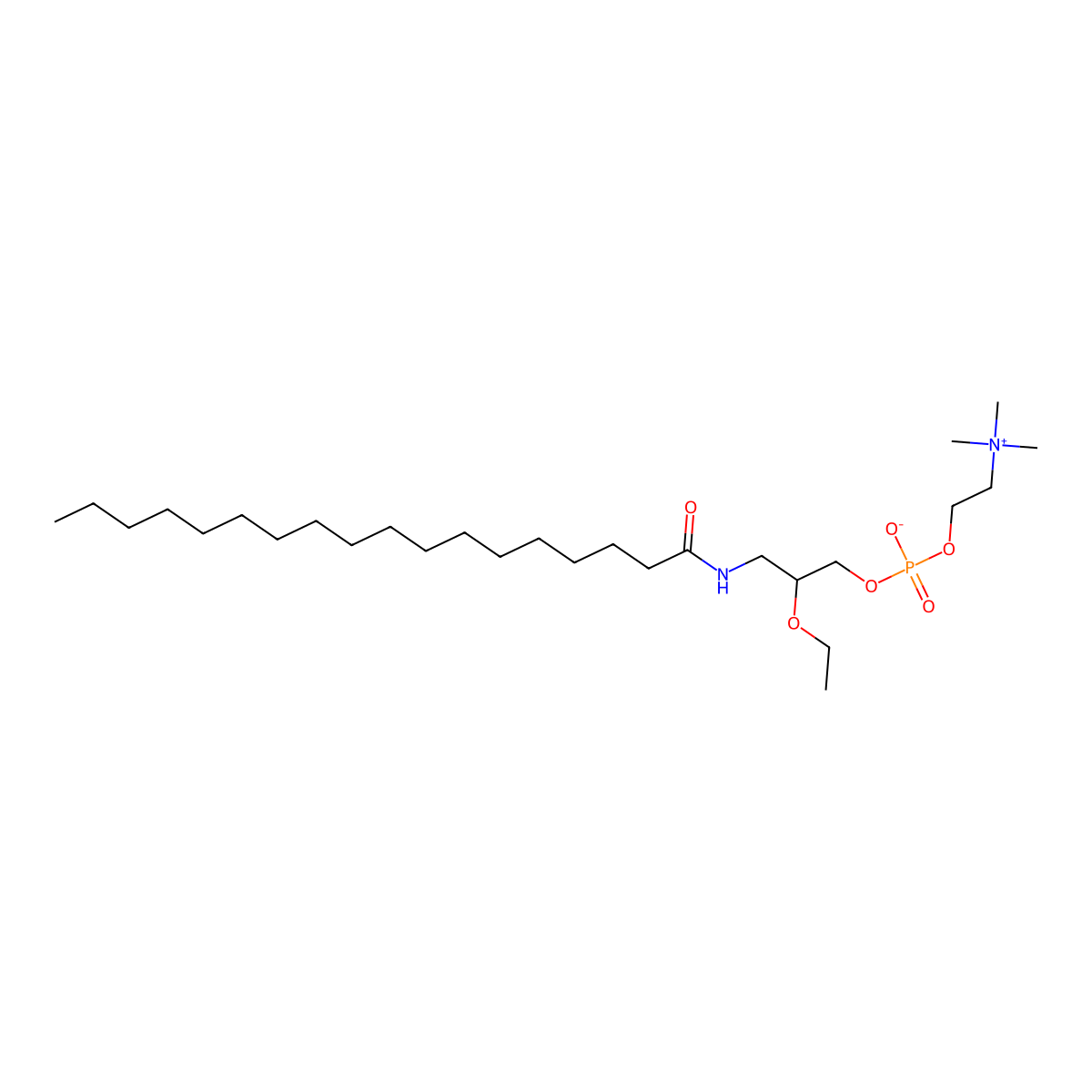 3-Octadecanamido-2-ethoxypropylphosphocholine molecular structure, CAS 112989-02-3