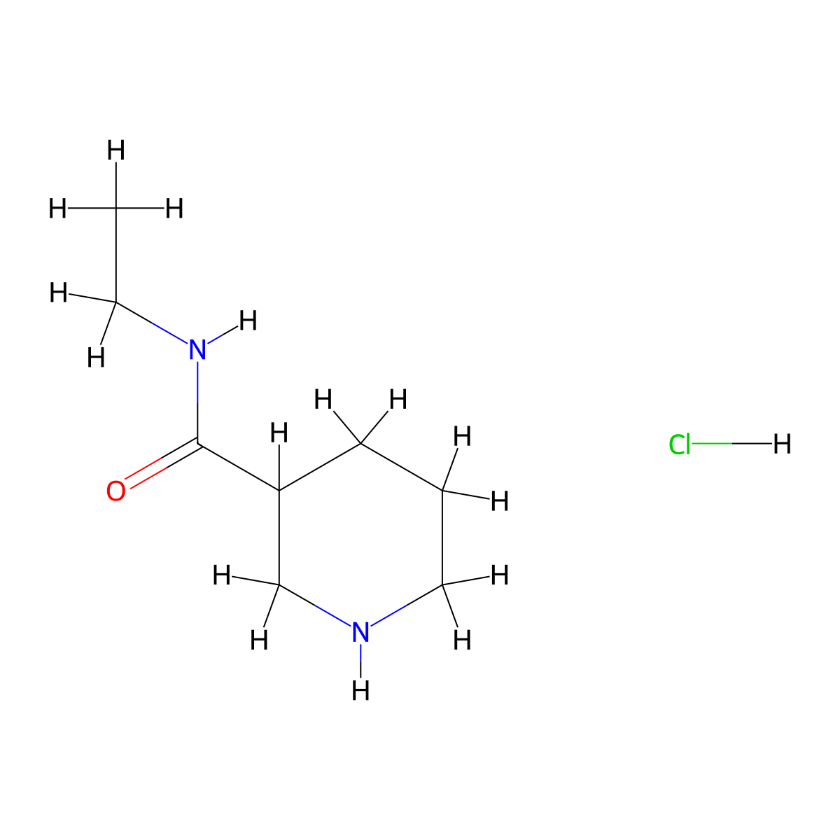 N-ethylpiperidine-3-carboxamide hydrochloride molecular structure, CAS 112989-90-9