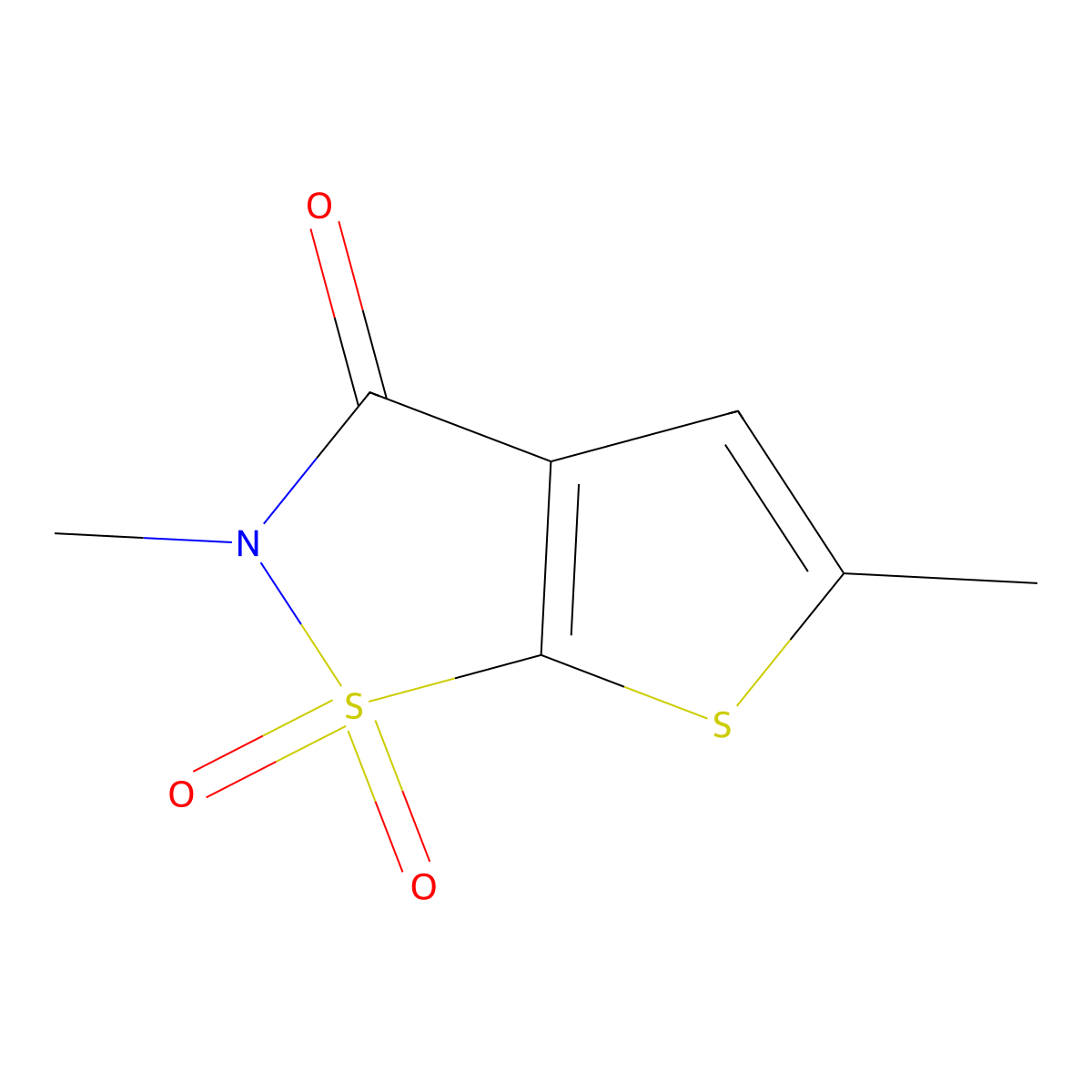2,5-Dimethyl-1H-1lambda~6~-thieno[3,2-d][1,2]thiazole-1,1,3(2H)-trione molecular structure, CAS 112994-65-7