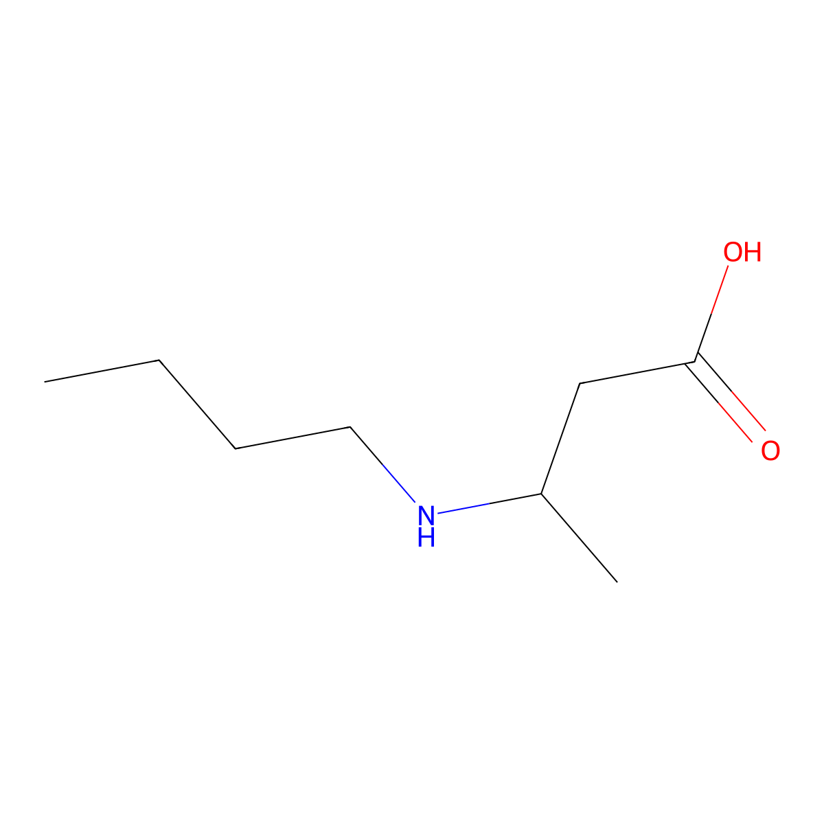 Butanoic acid, 3-(butylamino)- molecular structure, CAS 112996-50-6