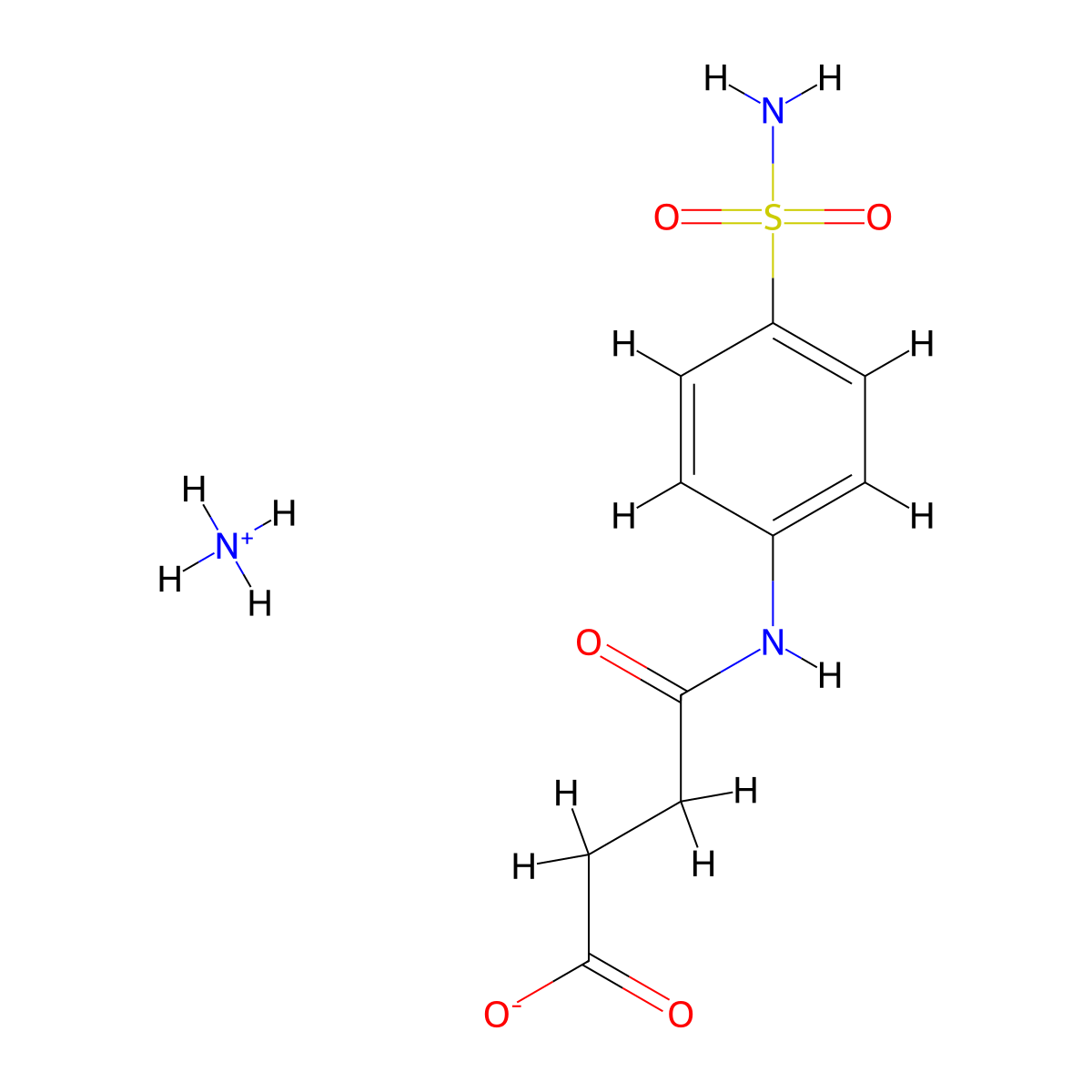 butanoic acid, 4-((4-(aminosulfonyl)phenyl)amino)-4-oxo-, monoammonium salt molecular structure, CAS 112997-65-6