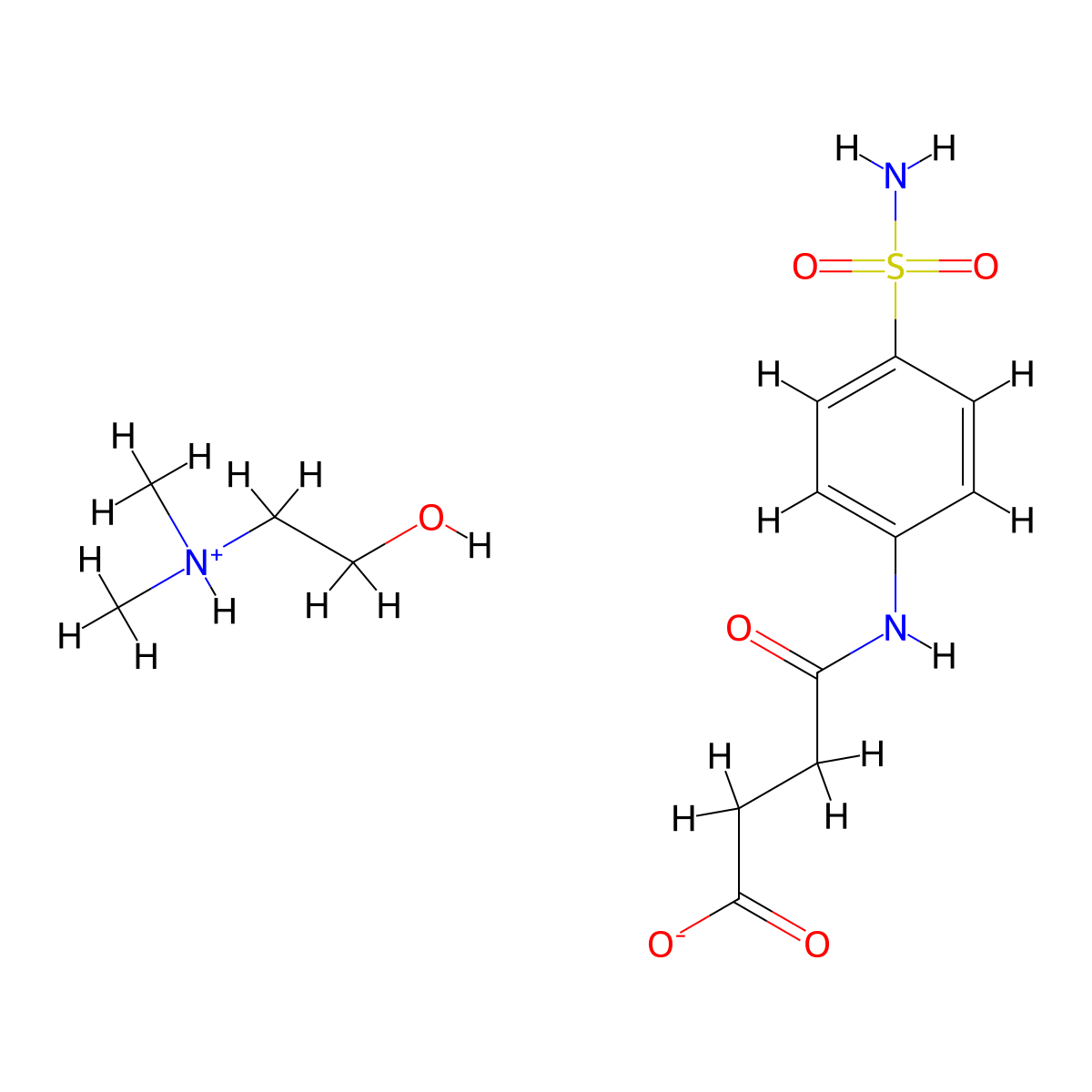 Butanoic acid, 4-((4-(aminosulfonyl)phenyl)amino)-4-oxo-, compd. with 2-(dimethylamino)ethanol (1:1) molecular structure, CAS 112997-66-7