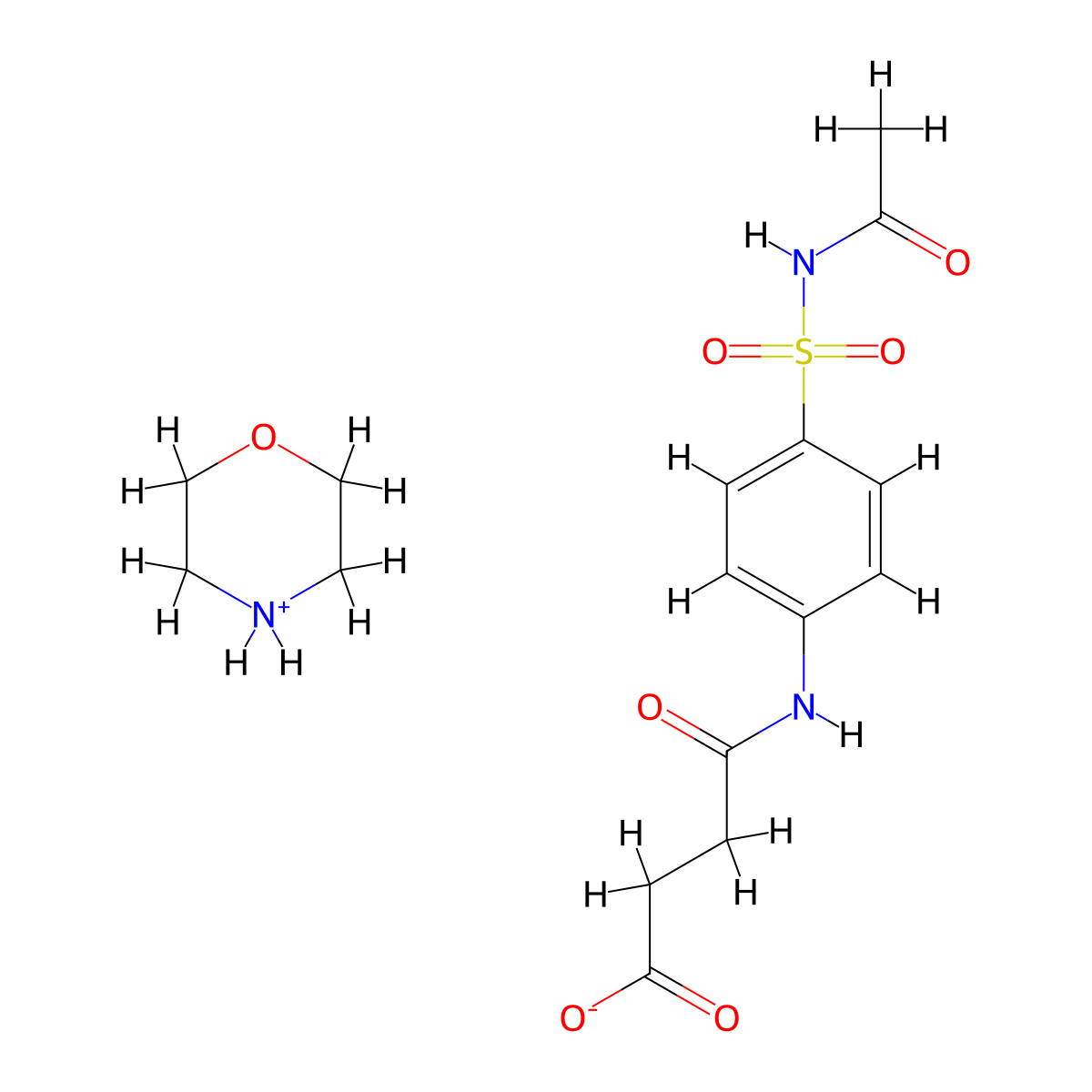 Butanoic acid, 4-((4-((acetylamino)sulfonyl)phenyl)amino)-4-oxo-, compd. with morpholine (1:1) molecular structure, CAS 112997-69-0