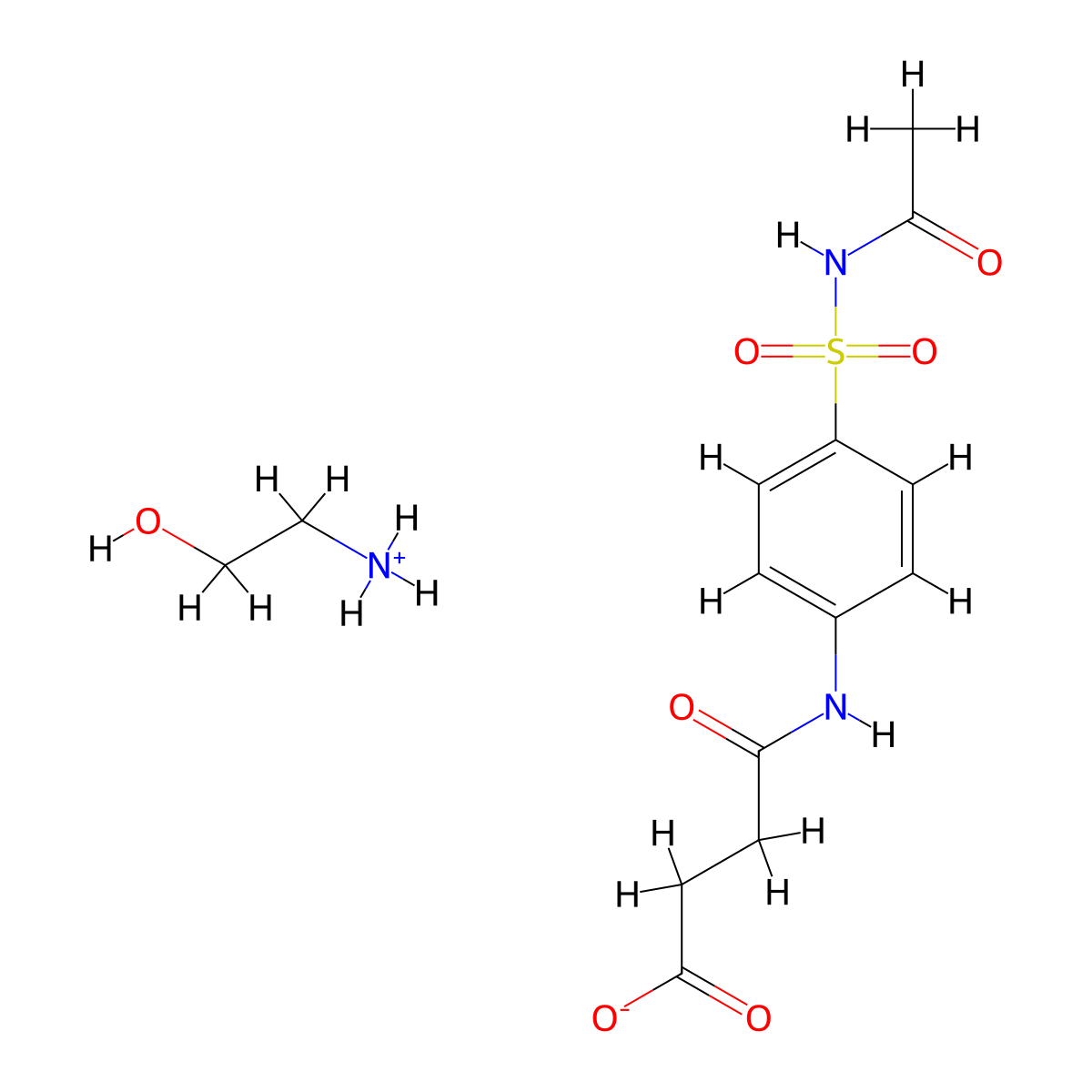 Butanoic acid, 4-((4-((acetylamino)sulfonyl)phenyl)amino)-4-oxo-, compd. with 2-aminoethanol (1:1) molecular structure, CAS 112997-70-3