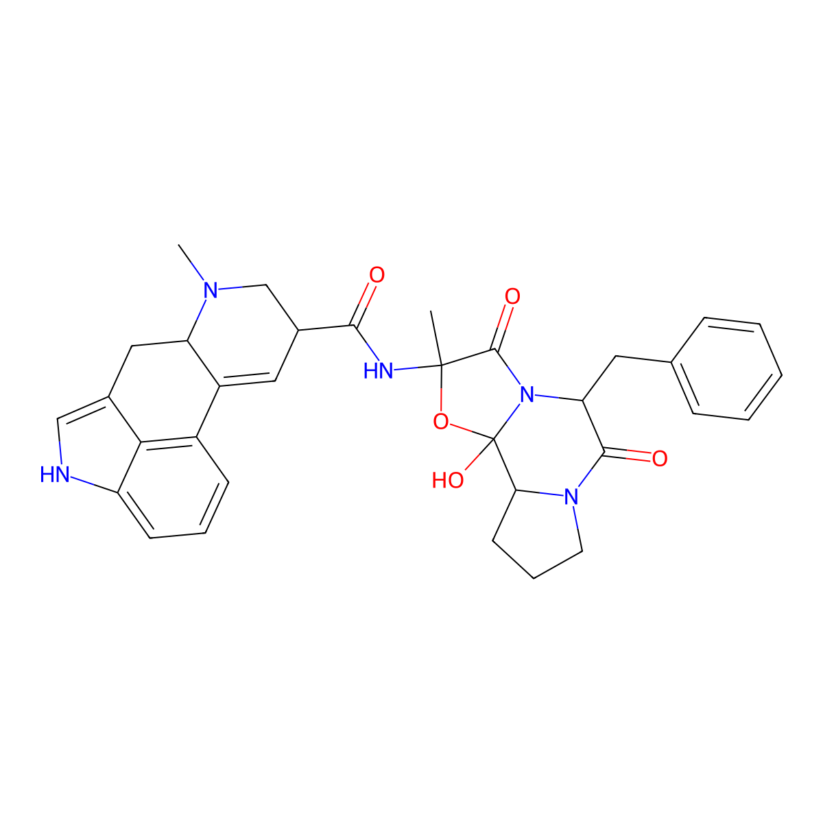 Ergotamine molecular structure, CAS 113-15-5