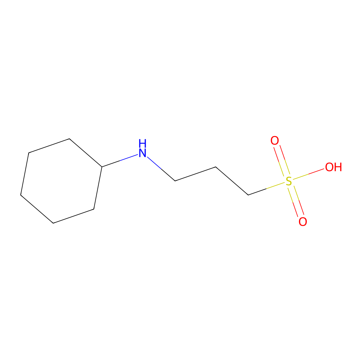 3-(Cyclohexylamino)-1-propanesulfonic acid molecular structure, CAS 113-40-6