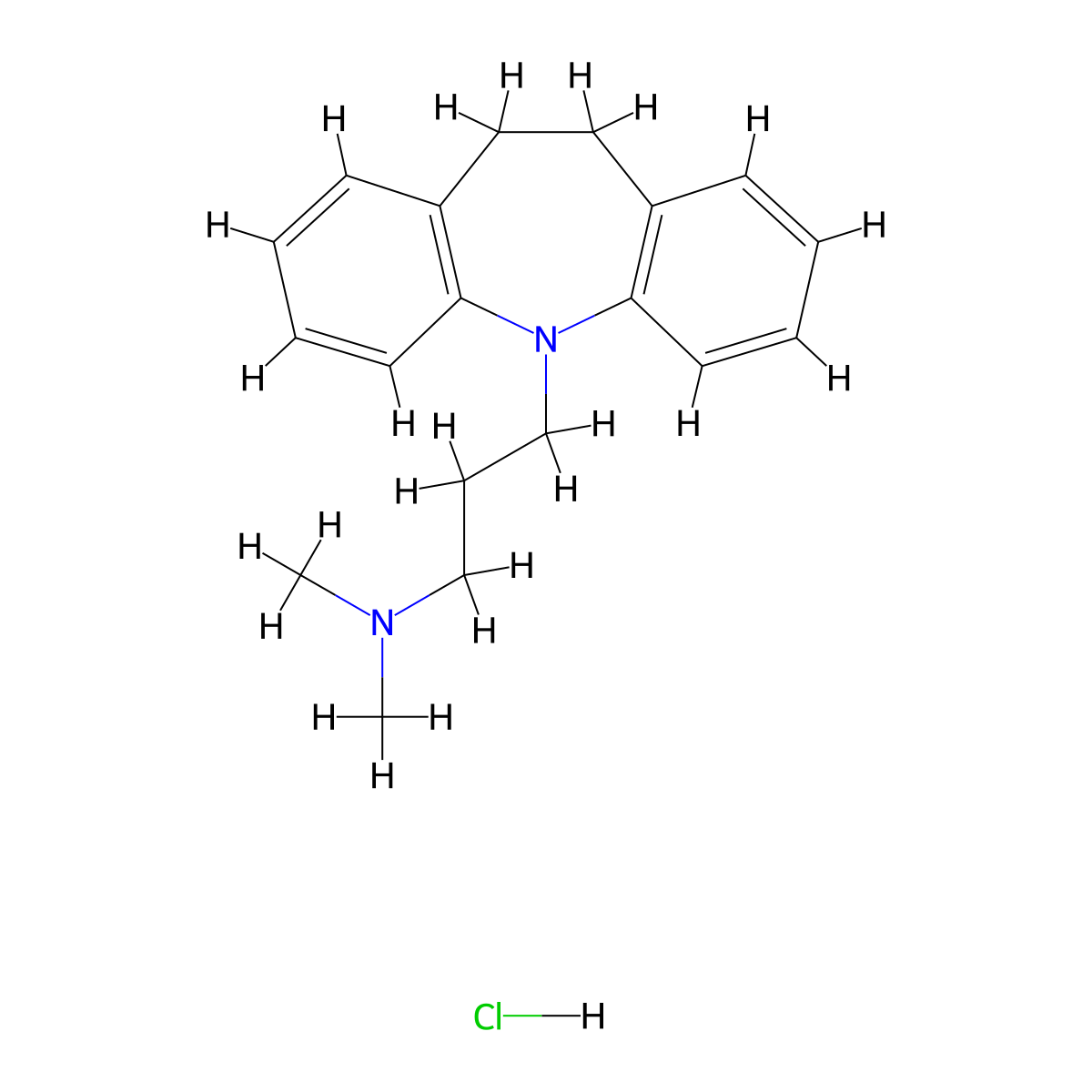 Imipramine Hydrochloride molecular structure, CAS 113-52-0