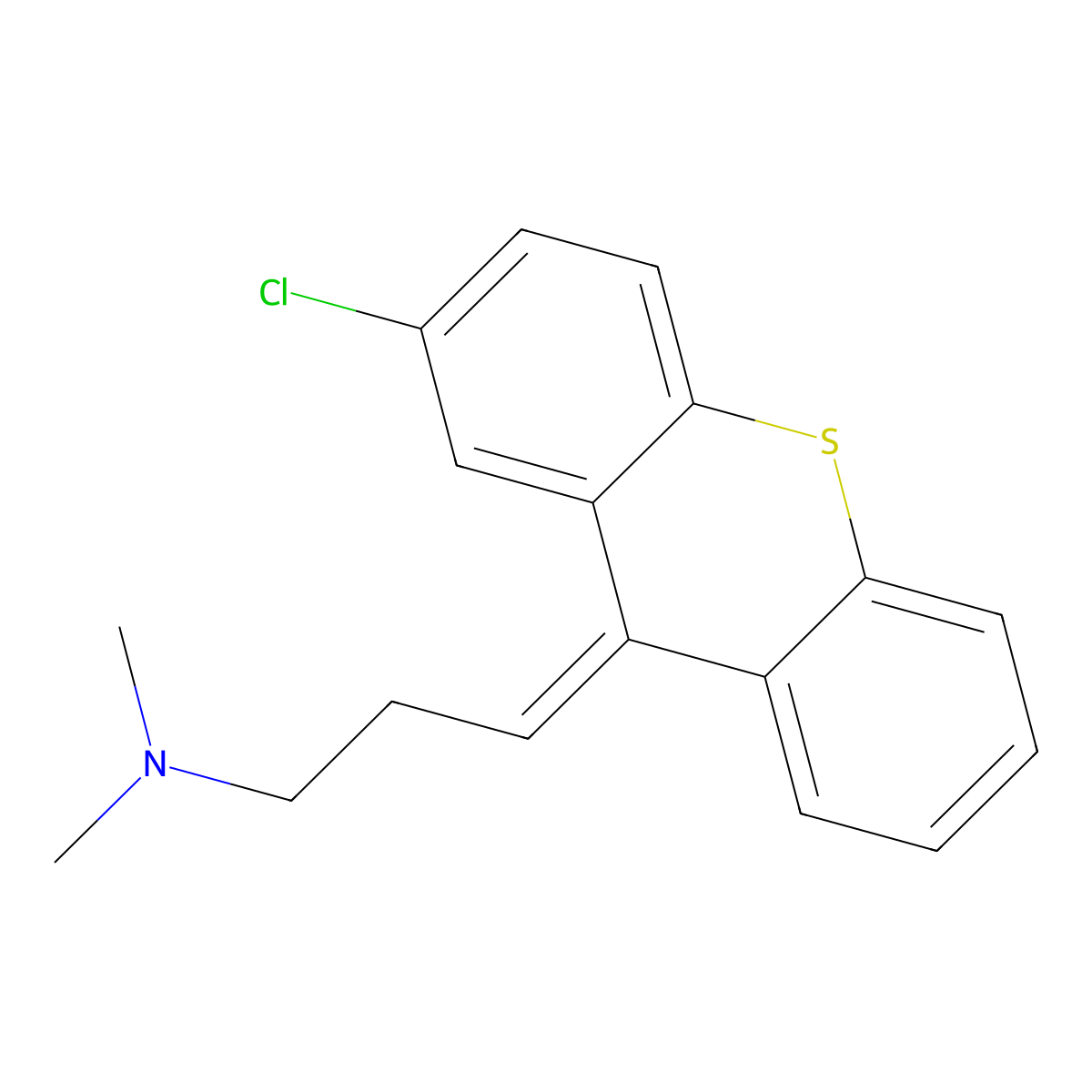 Chlorprothixene molecular structure, CAS 113-59-7