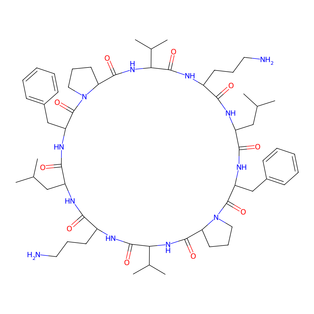 Gramicidin S molecular structure, CAS 113-73-5