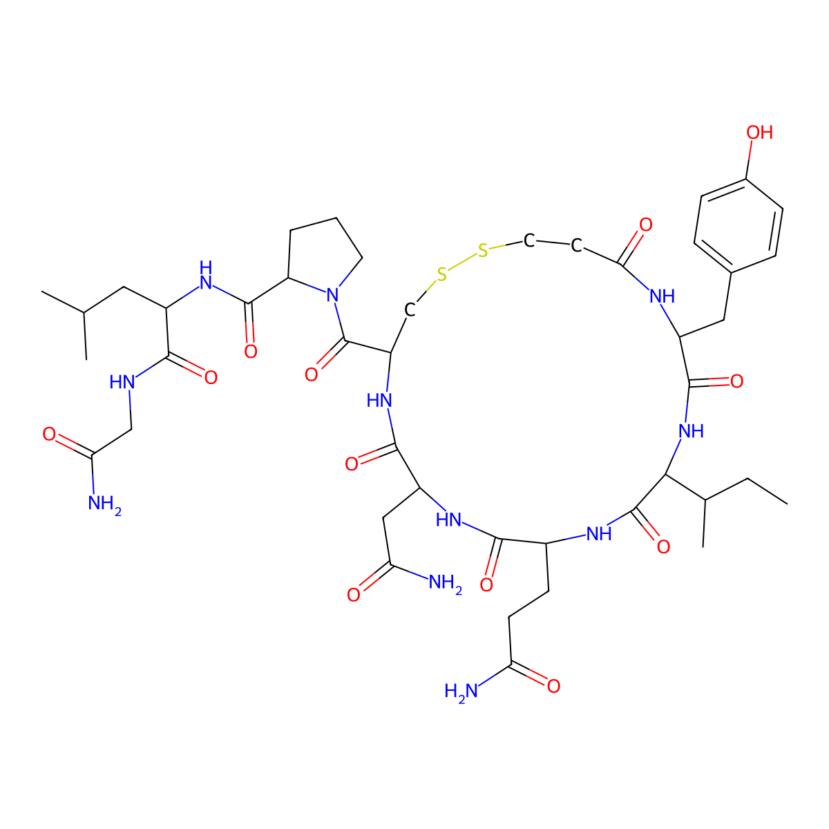 deamino-Cys(1)-DL-Tyr-DL-xiIle-DL-Gln-DL-Asn-DL-Cys(1)-DL-Pro-DL-Leu-Gly-NH2 molecular structure, CAS 113-78-0