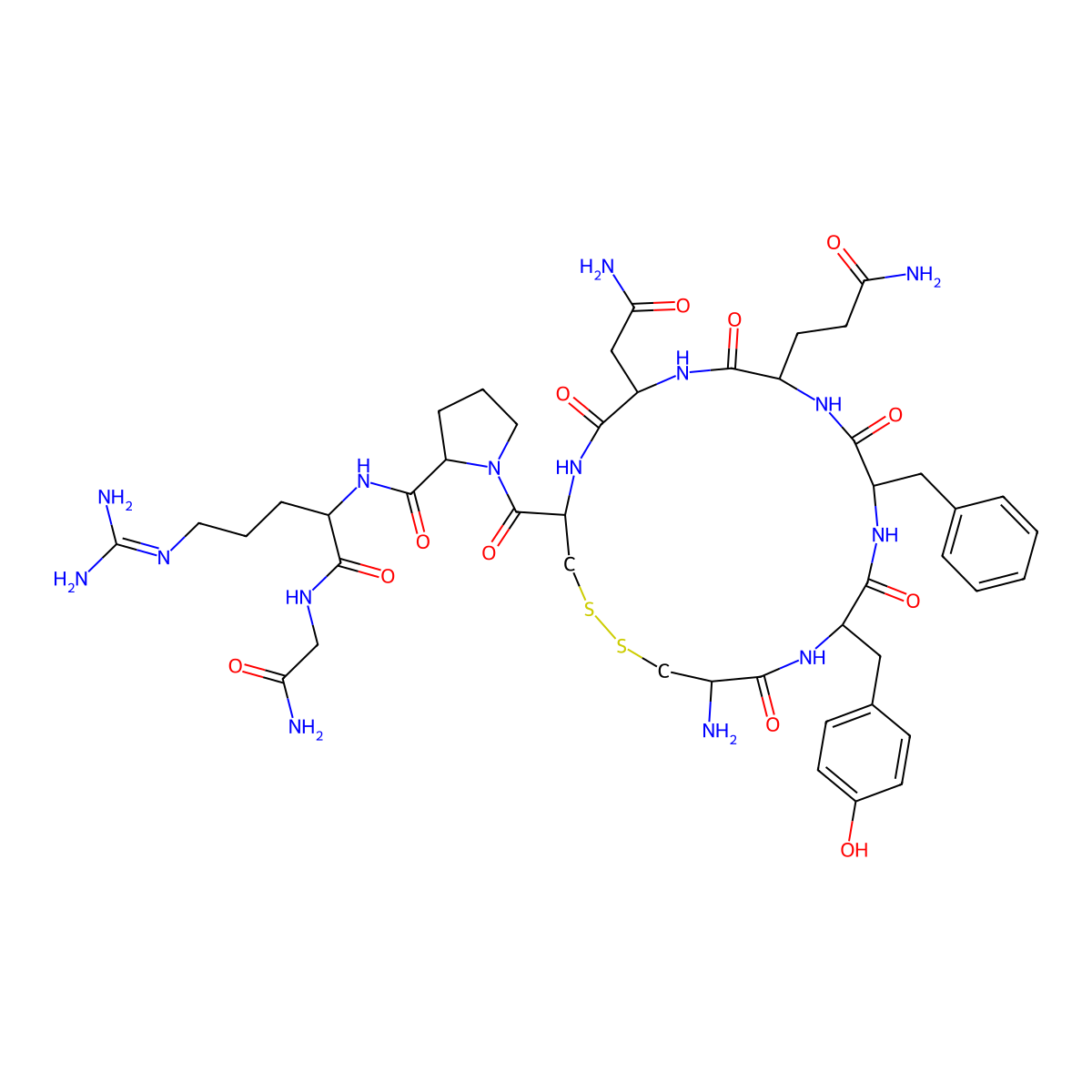Argipressin molecular structure, CAS 113-79-1