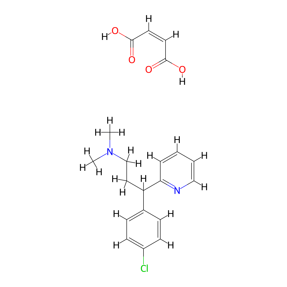 Chlorpheniramine Maleate molecular structure, CAS 113-92-8