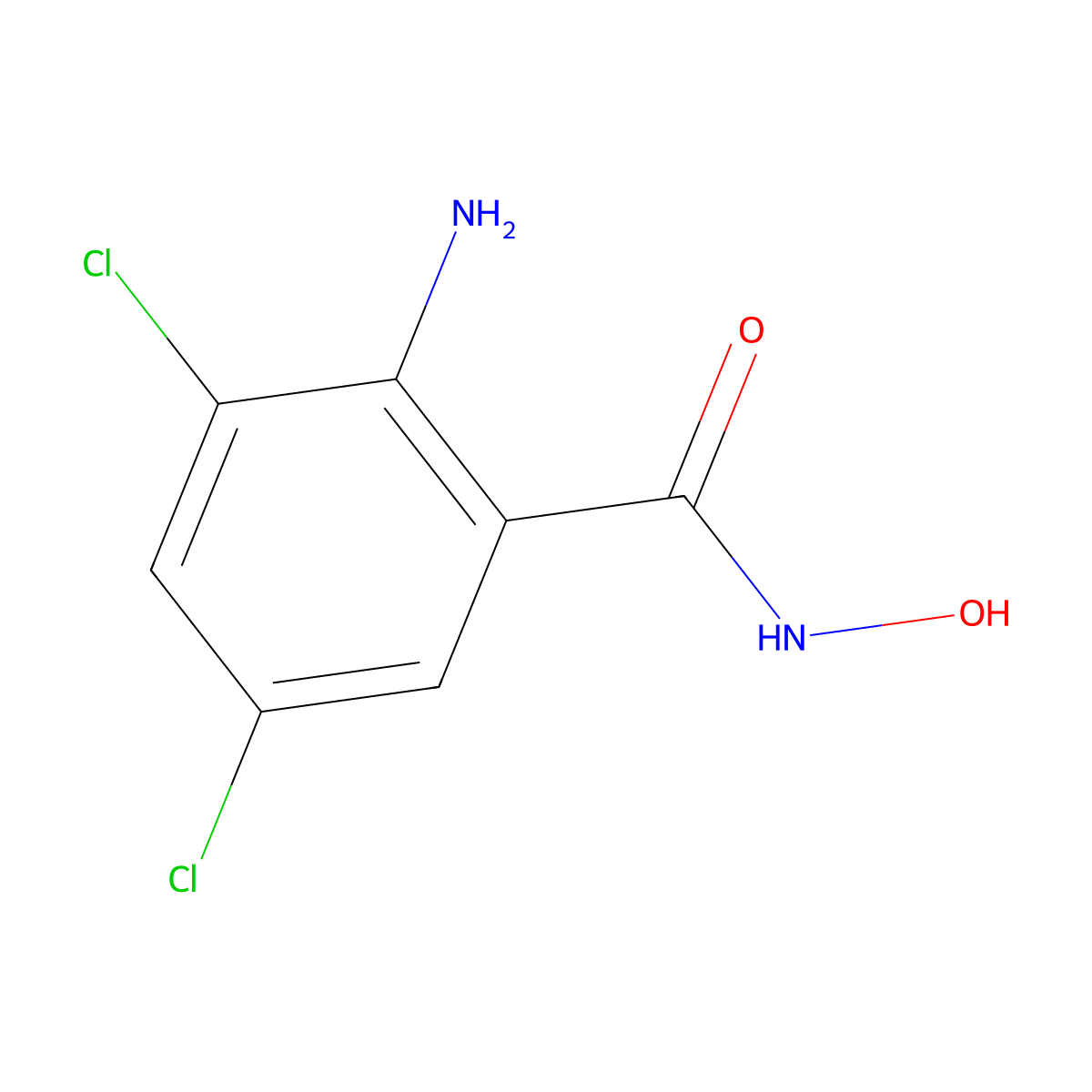 2-amino-3,5-dichloro-N-hydroxybenzamide molecular structure, CAS 1130-71-8