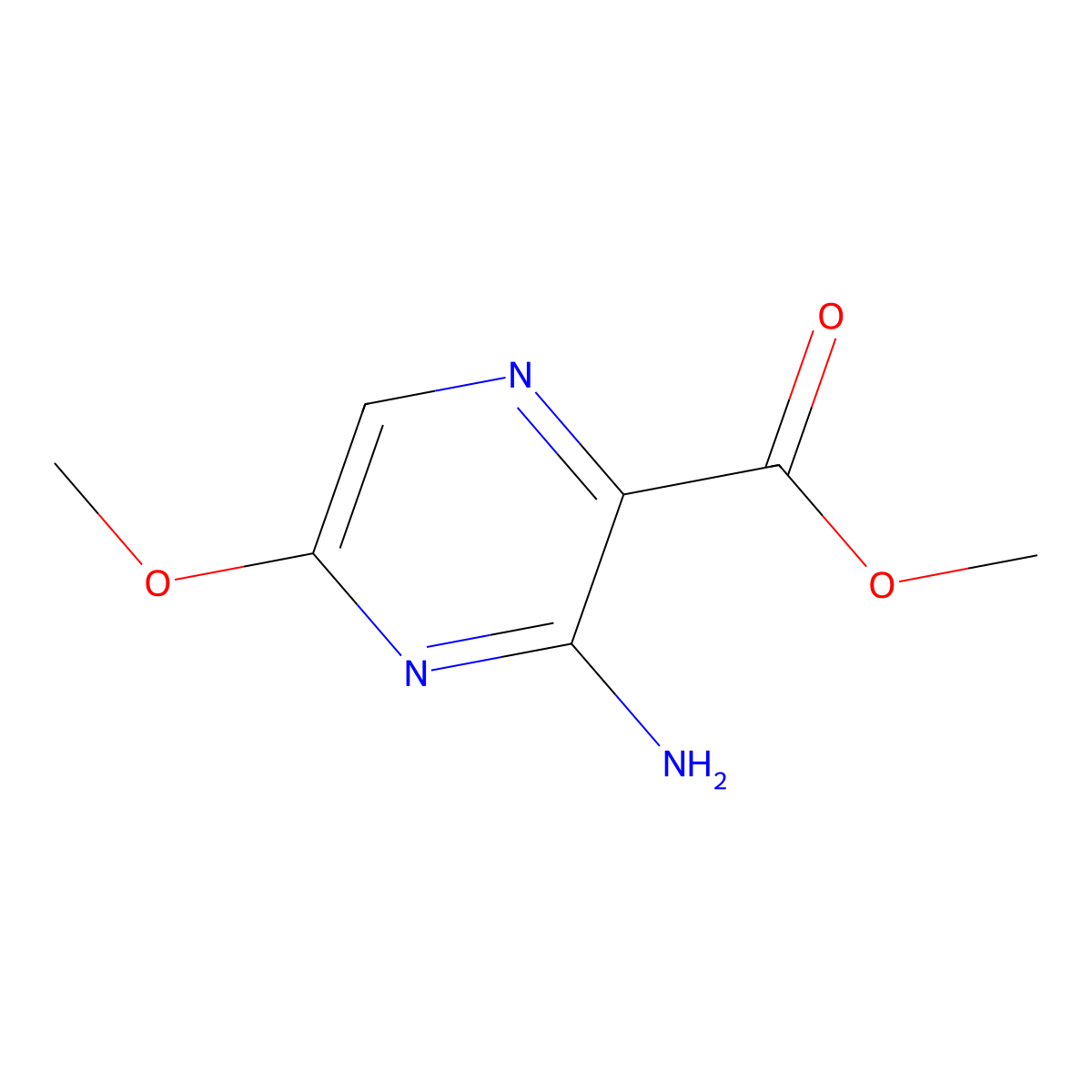 Methyl 3-amino-5-methoxypyrazine-2-carboxylate molecular structure, CAS 1130-99-0