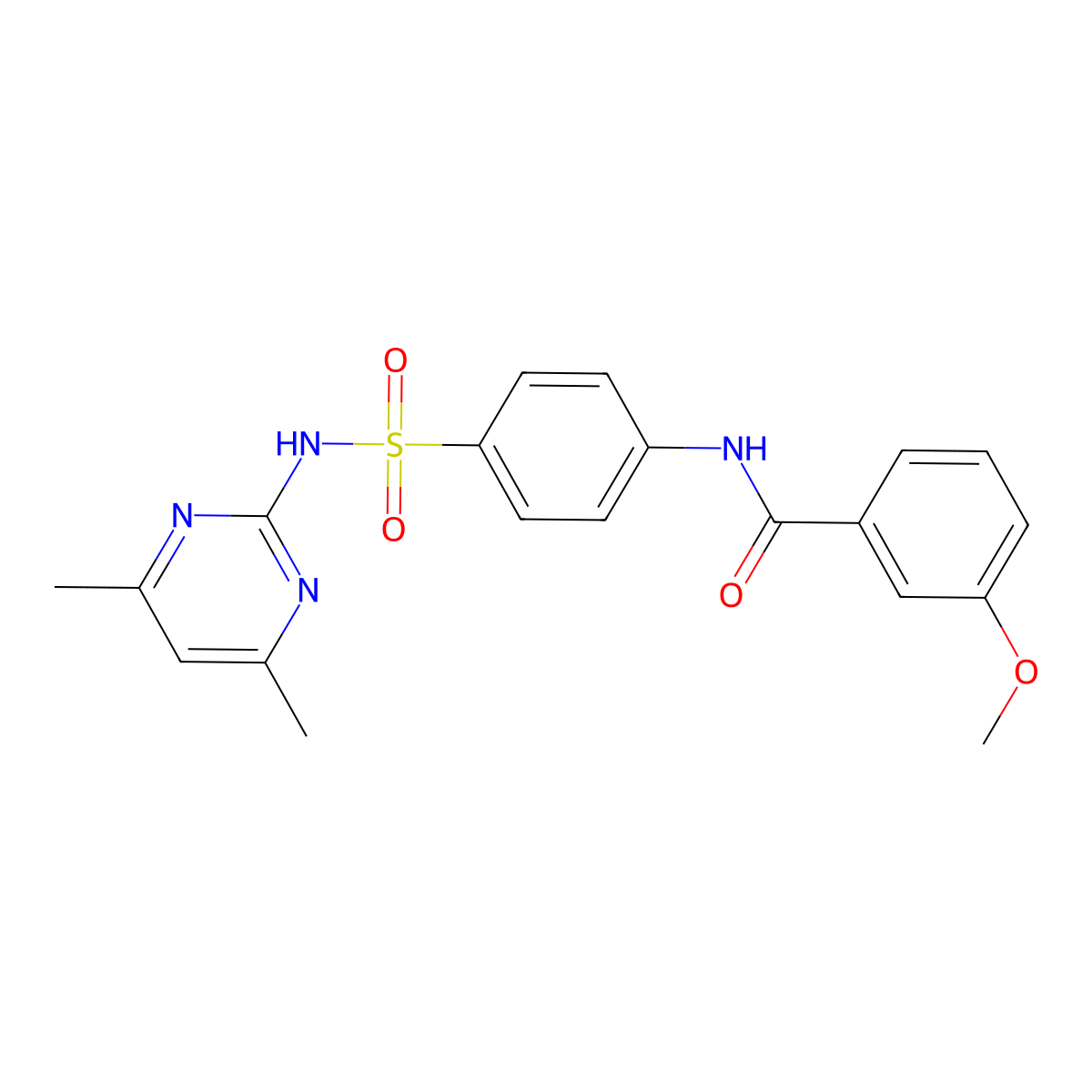 N-{4-[(4,6-dimethylpyrimidin-2-yl)sulfamoyl]phenyl}-3-methoxybenzamide molecular structure, CAS 113012-37-6