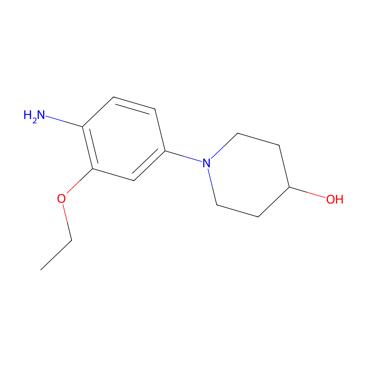 1-(4-Amino-3-ethoxyphenyl)piperidin-4-ol molecular structure, CAS 1130146-98-3