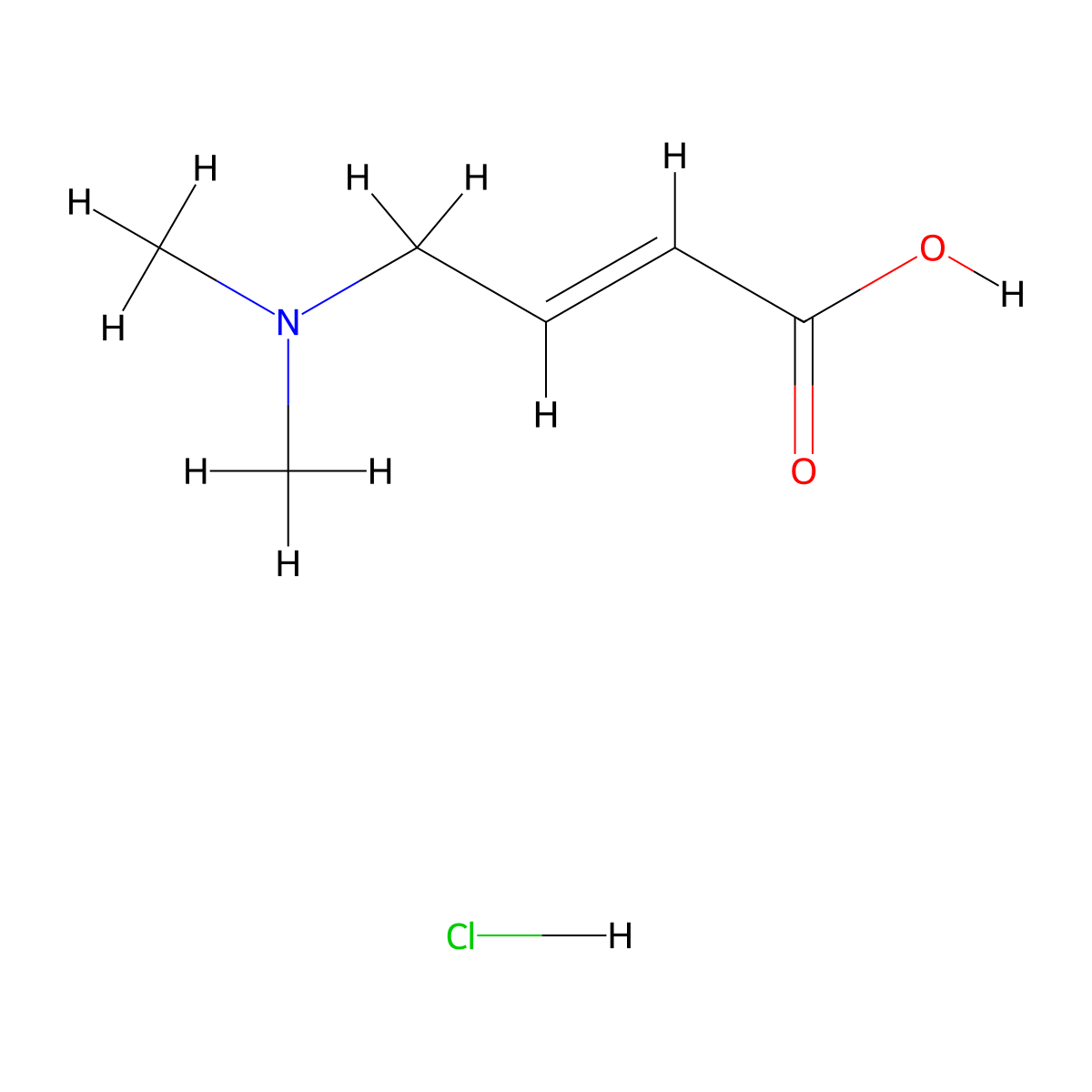 (2E)-4-(Dimethylamino)-2-butenoic acid hydrochloride molecular structure, CAS 1130155-48-4